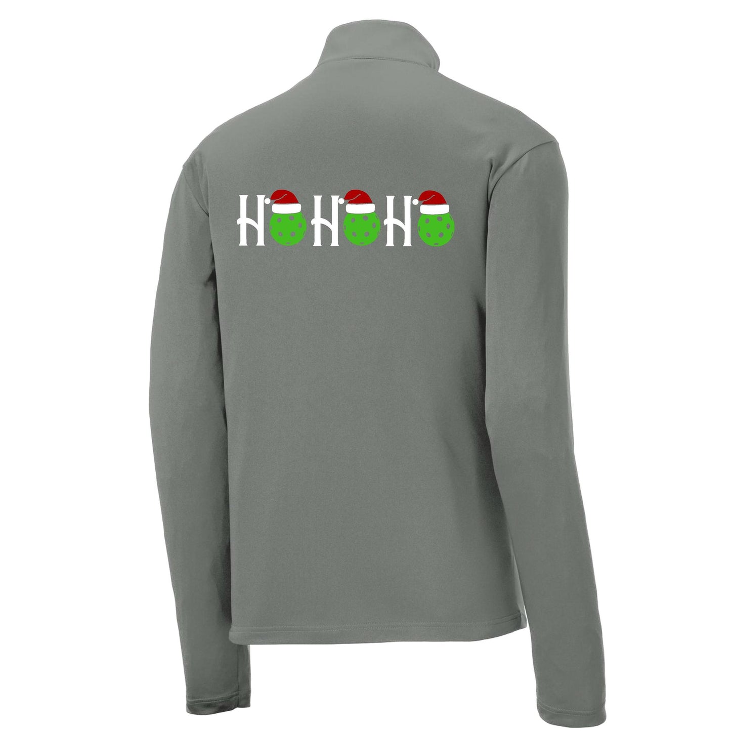 Ho Ho Ho | Men's 1/4 Zip Long Sleeve Pullover Athletic Performance Shirt | 100% Polyester