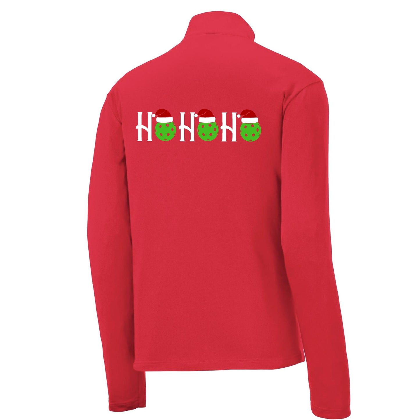 Ho Ho Ho | Men's 1/4 Zip Long Sleeve Pullover Athletic Performance Shirt | 100% Polyester