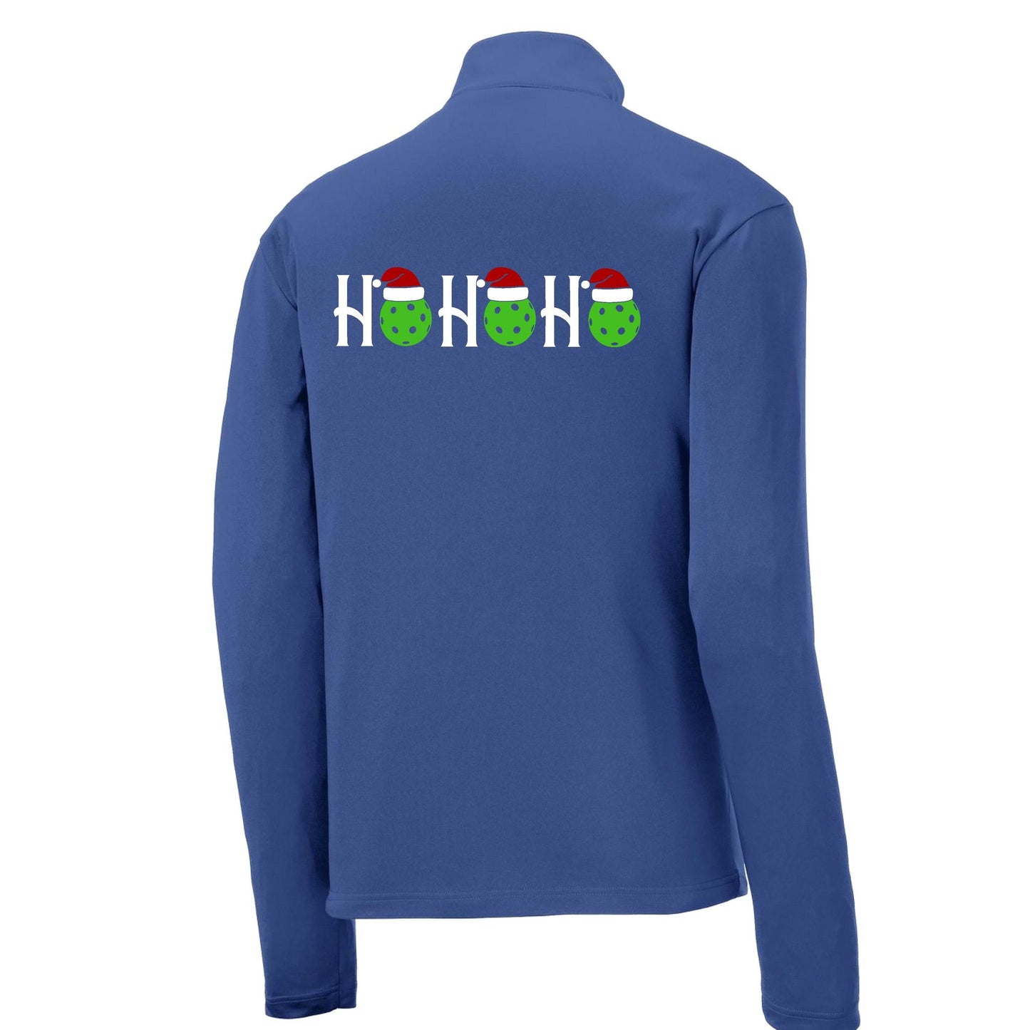 Ho Ho Ho | Men's 1/4 Zip Long Sleeve Pullover Athletic Performance Shirt | 100% Polyester