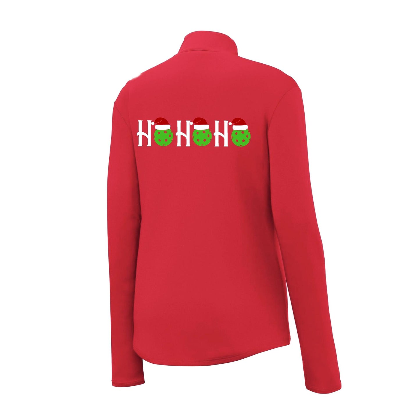 Ho Ho Ho | Women's 1/4 Zip Pickleball Performance Pullover Shirt | 100% Polyester