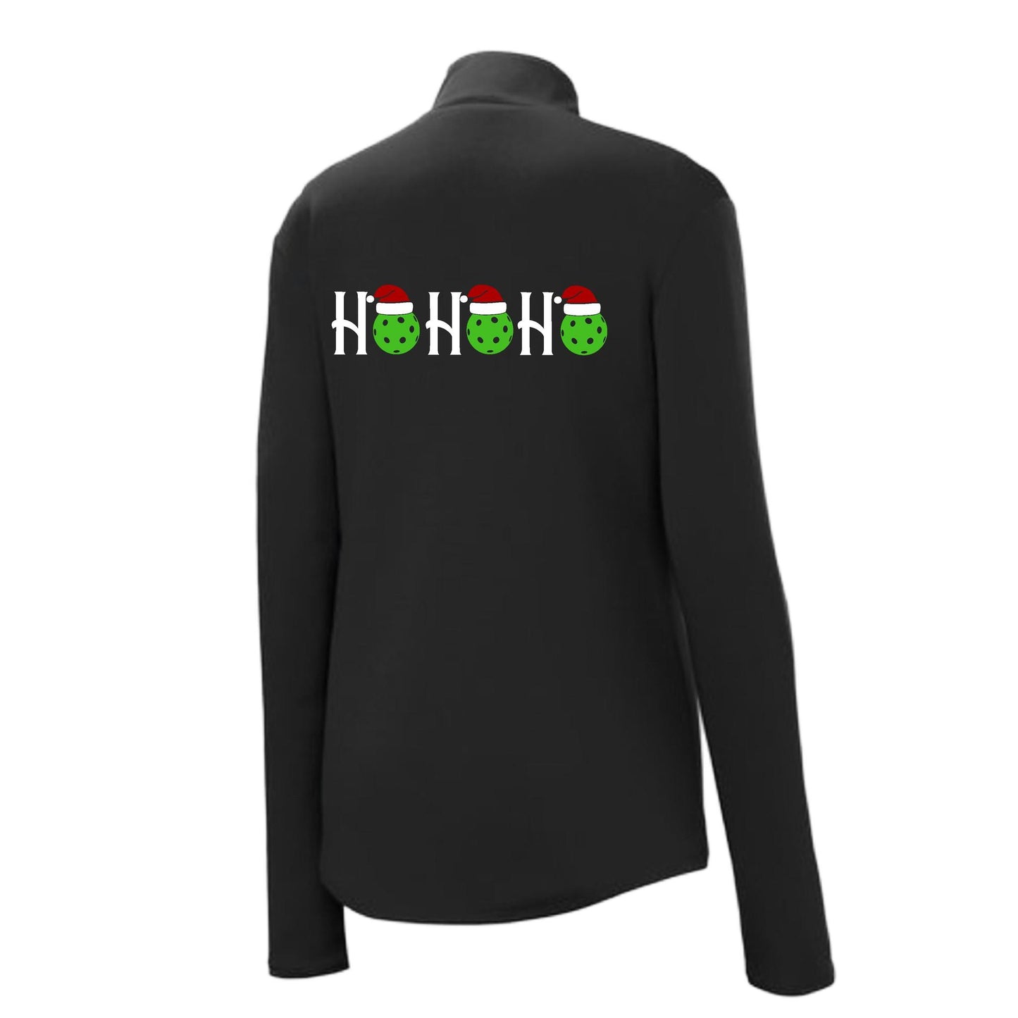 Ho Ho Ho | Women's 1/4 Zip Pickleball Performance Pullover Shirt | 100% Polyester
