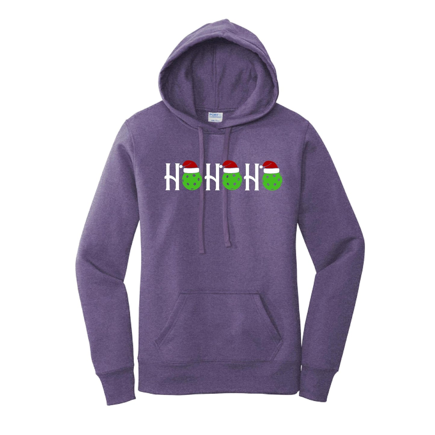 Ho Ho Ho | Women’s Fitted Hoodie Pickleball Sweatshirt | 50% Cotton 50% Poly Fleece