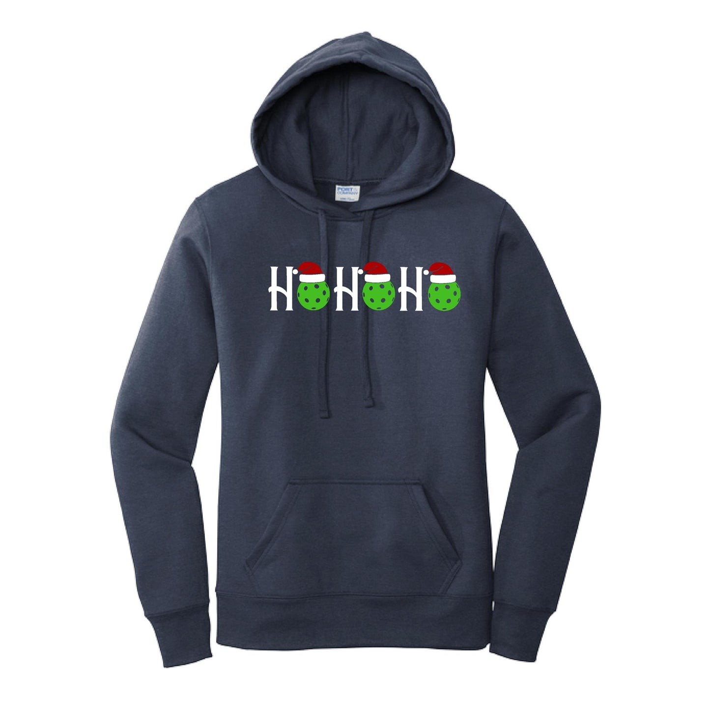 Ho Ho Ho | Women’s Fitted Hoodie Pickleball Sweatshirt | 50% Cotton 50% Poly Fleece