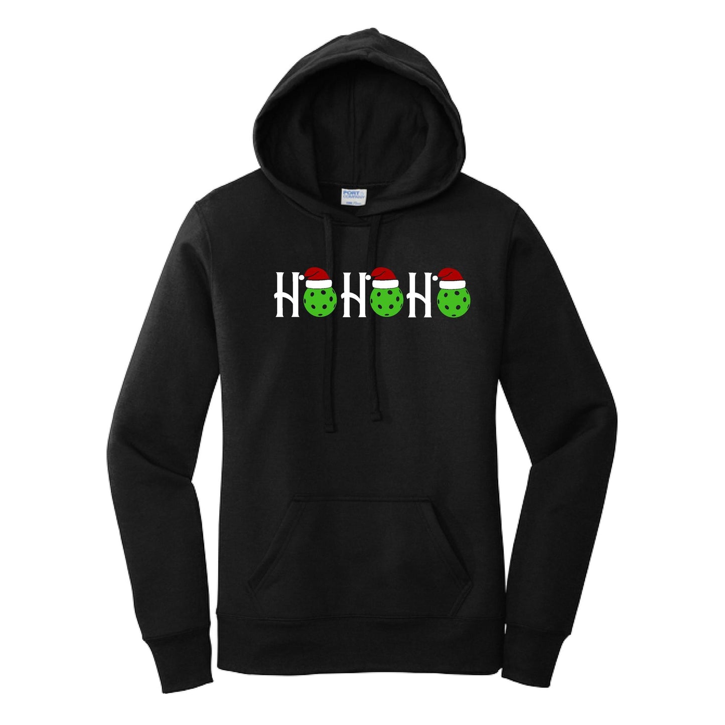 Ho Ho Ho | Women’s Fitted Hoodie Pickleball Sweatshirt | 50% Cotton 50% Poly Fleece