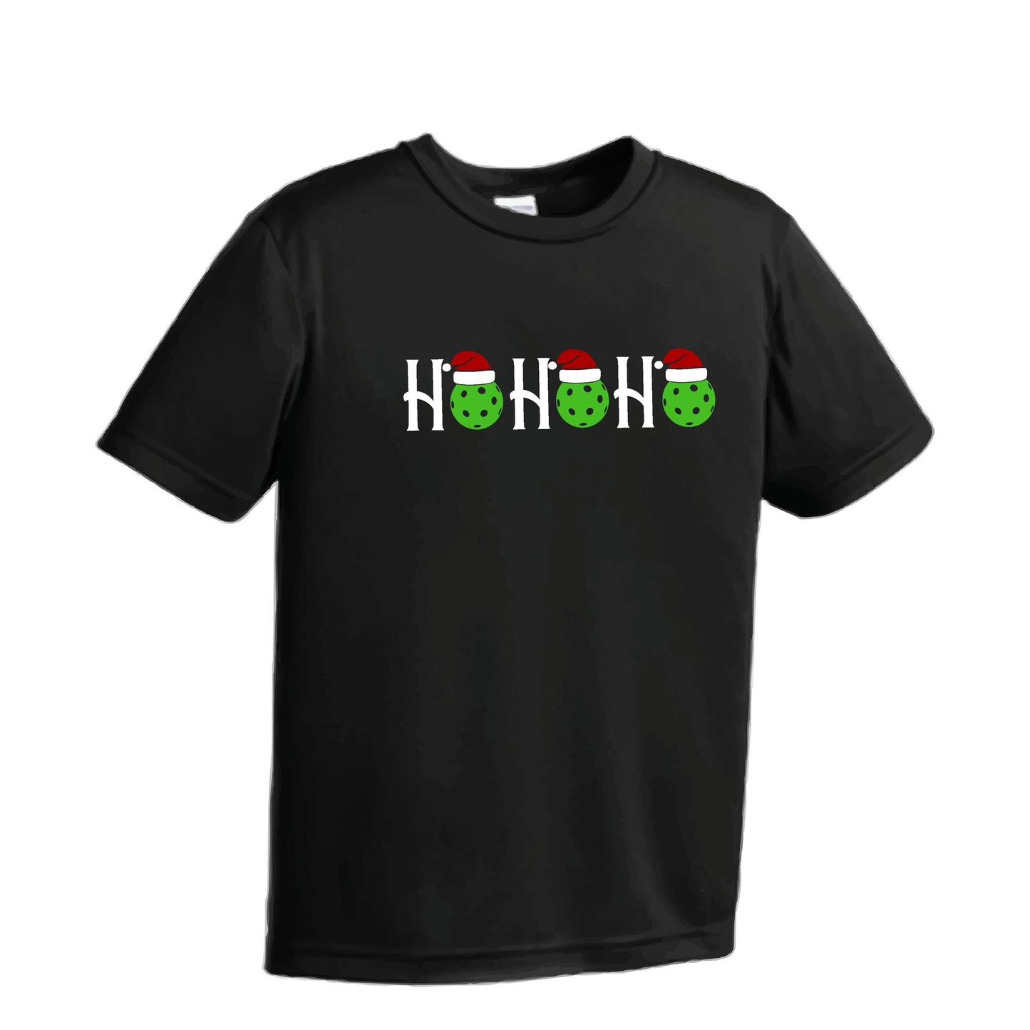 Ho Ho Ho | Youth Short Sleeve Pickleball Performance T-Shirts | 100% Polyester