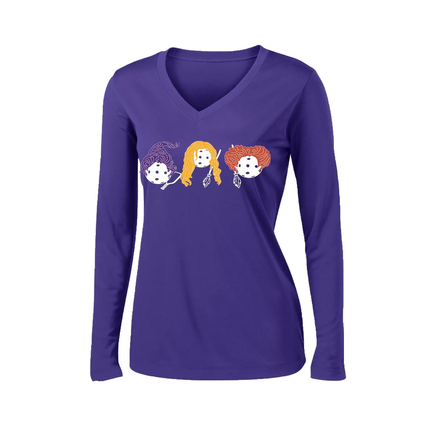 Hocus Pocus | Women’s Long Sleeve V-Neck Performance T-Shirt | 100% Polyester