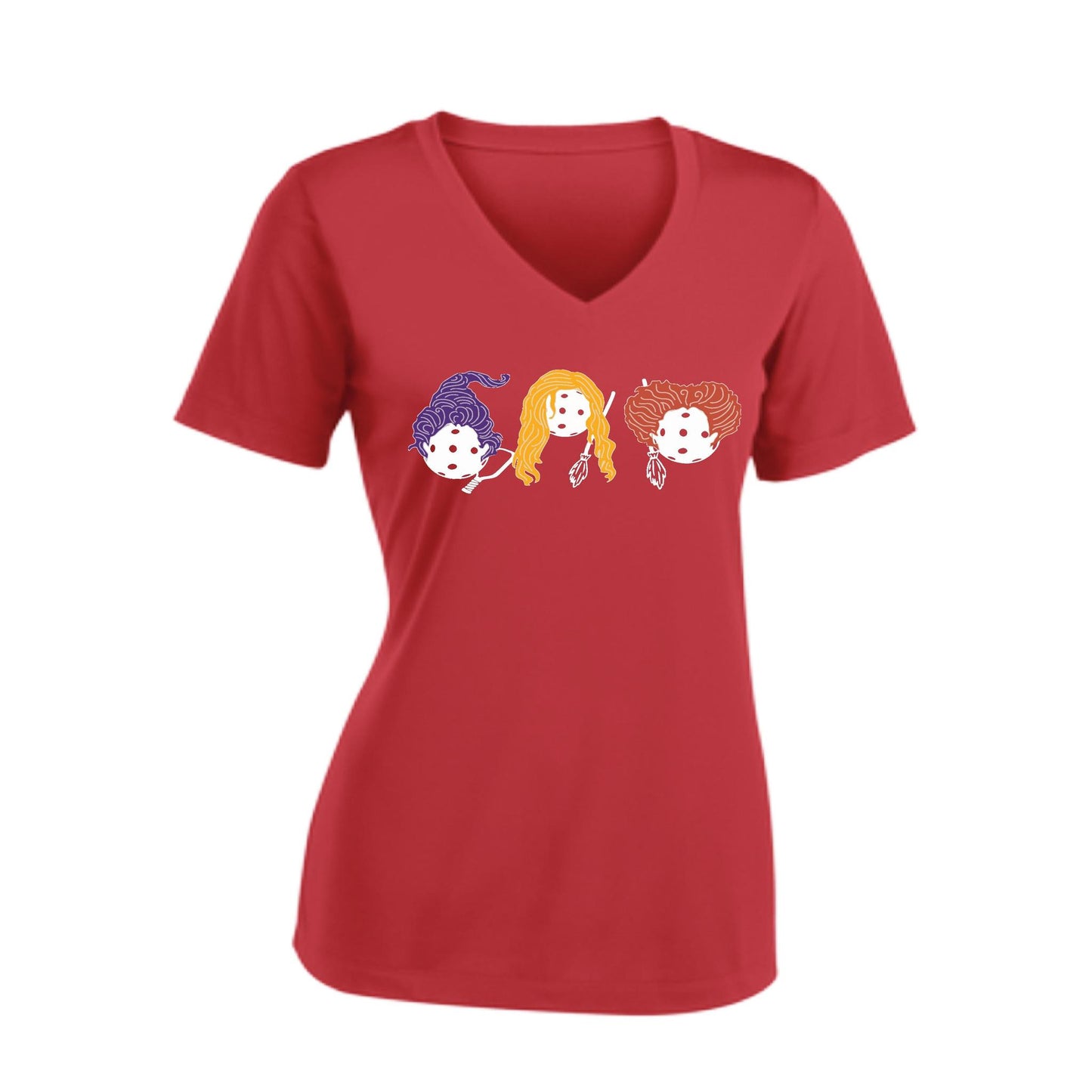 Hocus Pocus | Women's Short Sleeve V-Neck Pickleball Performance T-Shirts | 100% Polyester