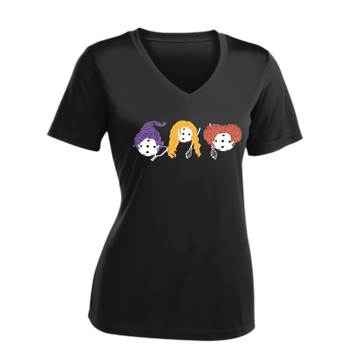 Hocus Pocus | Women's Short Sleeve V-Neck Pickleball Performance T-Shirts | 100% Polyester