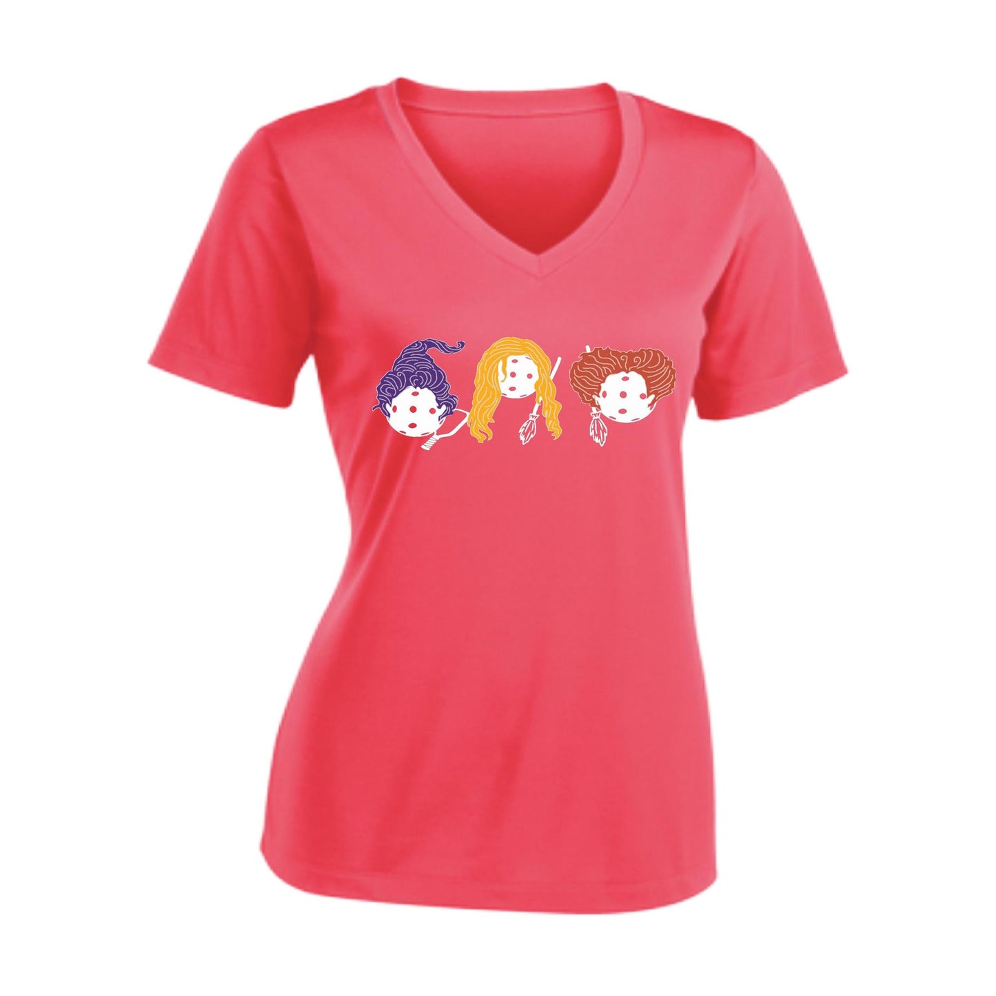 Hocus Pocus | Women's Short Sleeve V-Neck Pickleball Performance T-Shirts | 100% Polyester