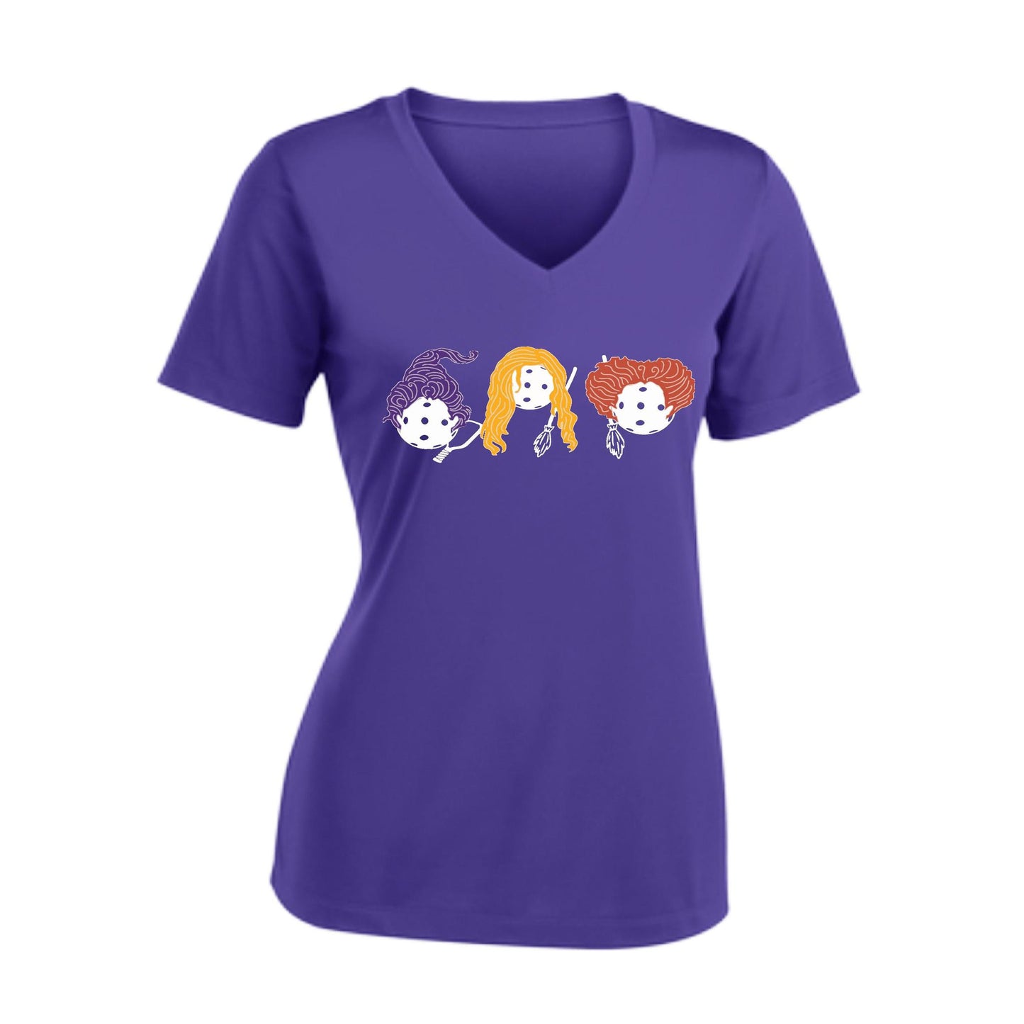 Hocus Pocus | Women's Short Sleeve V-Neck Pickleball Performance T-Shirts | 100% Polyester