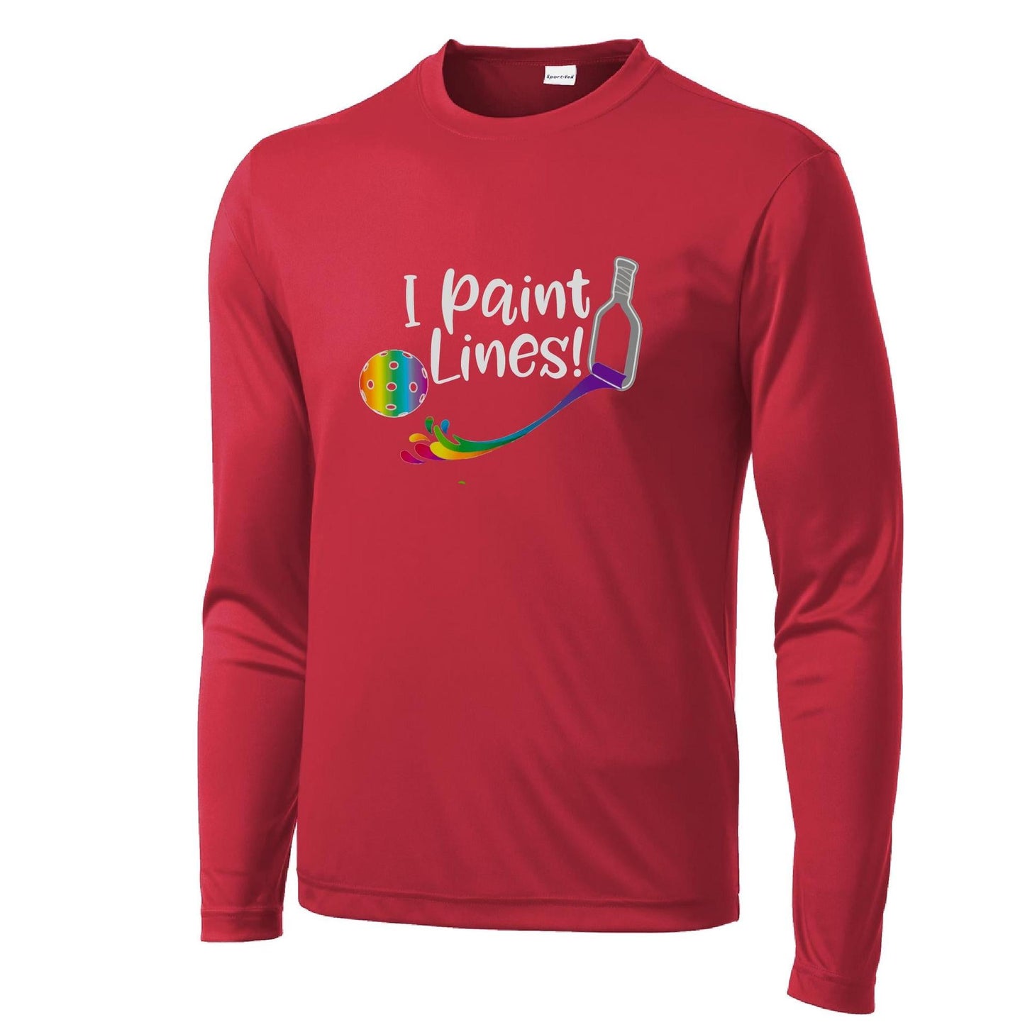 I Paint Pickleball Lines | Men's Long Sleeve Pickleball Performance T-Shirt | 100% Polyester