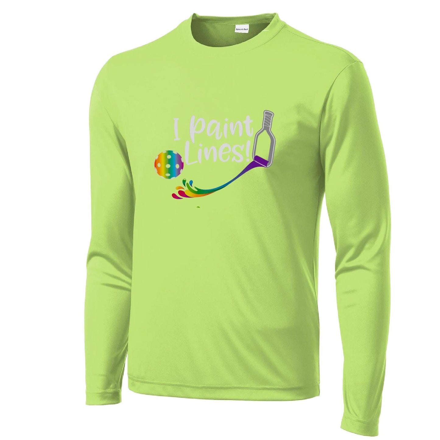 I Paint Pickleball Lines | Men's Long Sleeve Pickleball Performance T-Shirt | 100% Polyester