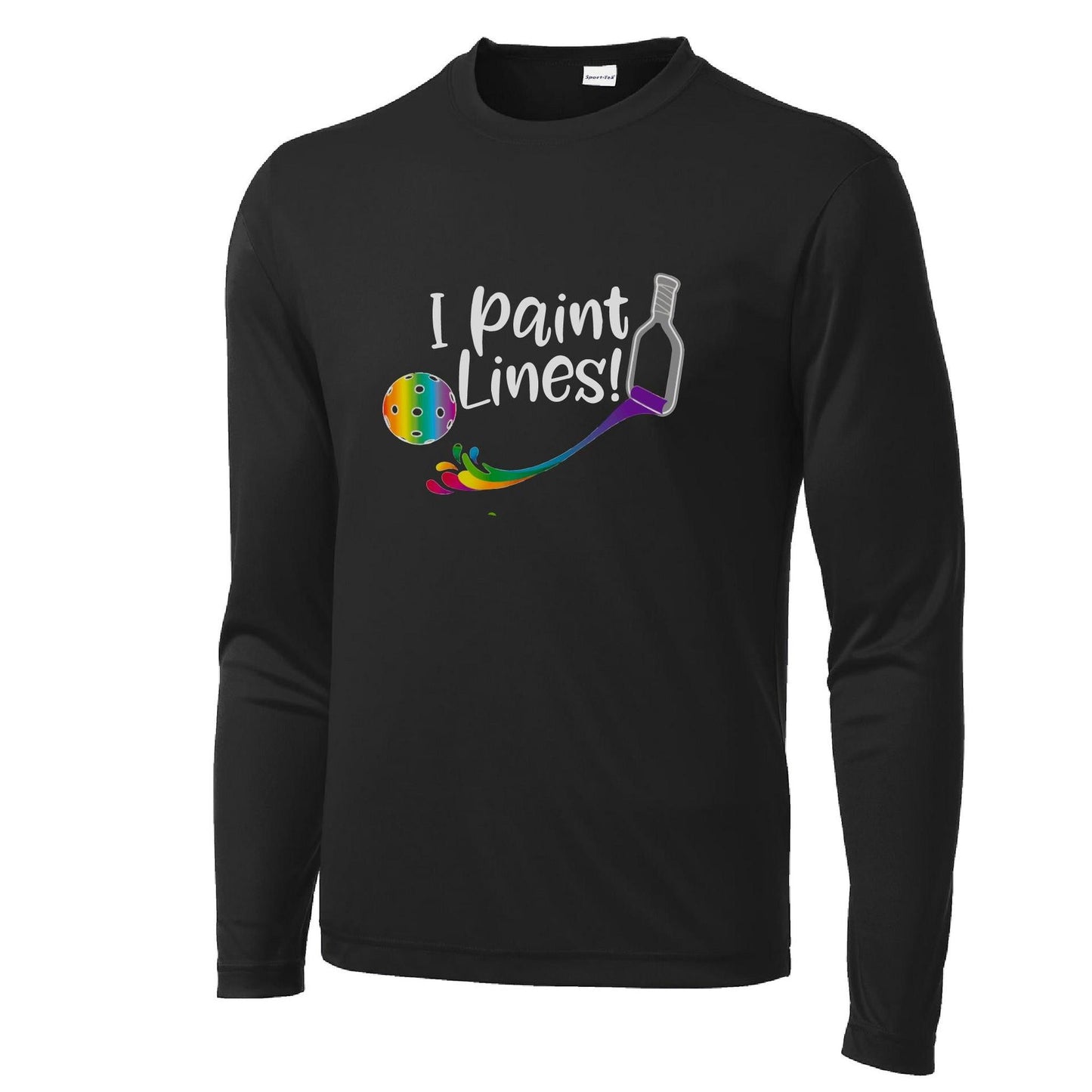 I Paint Pickleball Lines | Men's Long Sleeve Pickleball Performance T-Shirt | 100% Polyester