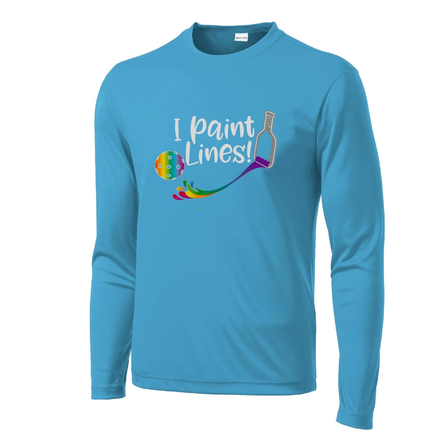 I Paint Pickleball Lines | Men's Long Sleeve Pickleball Performance T-Shirt | 100% Polyester
