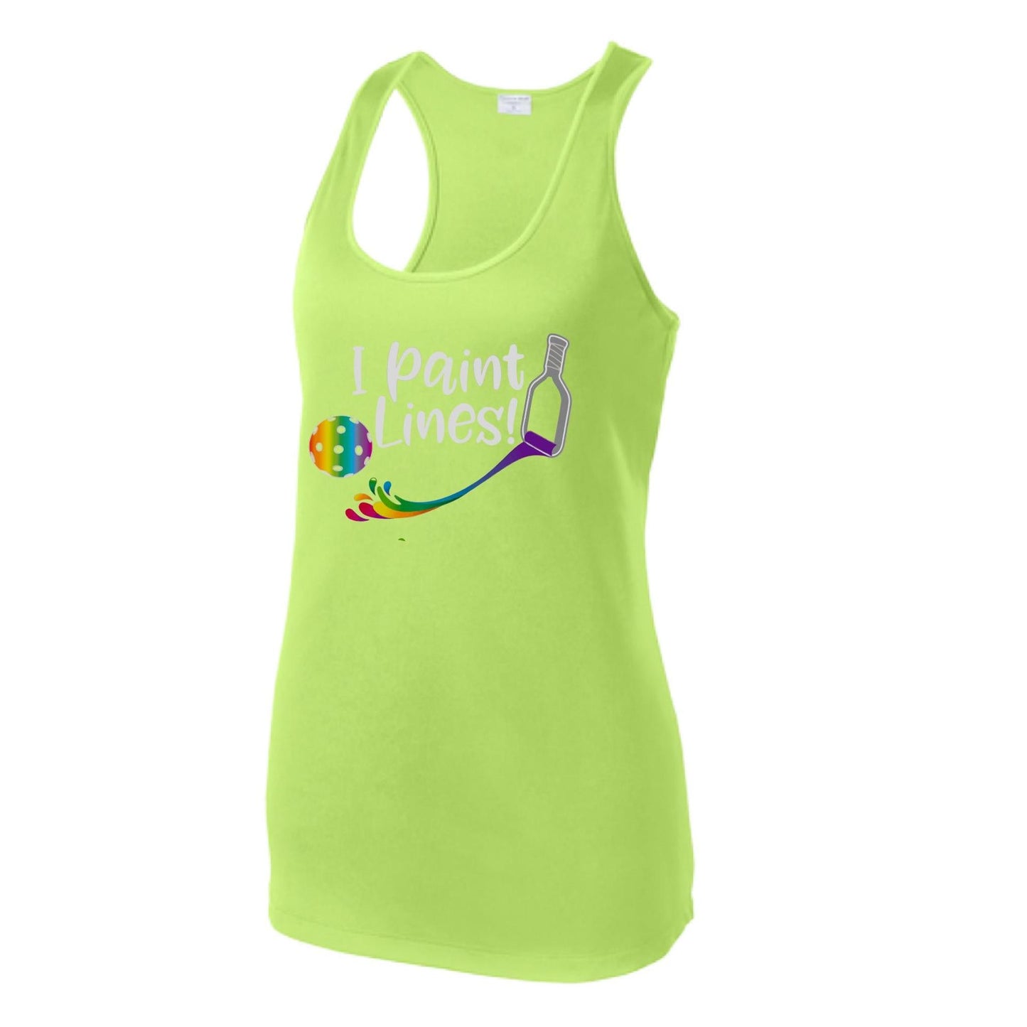 I Paint Pickleball Lines | Women's Racerback Pickleball Tank | 100% Polyester