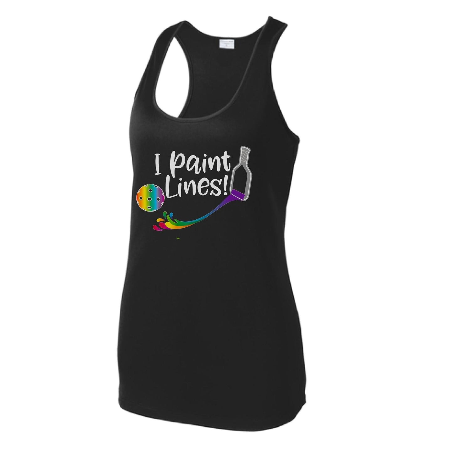 I Paint Pickleball Lines | Women's Racerback Pickleball Tank | 100% Polyester