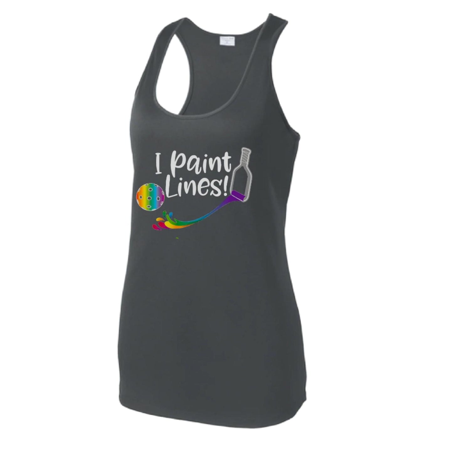 I Paint Pickleball Lines | Women's Racerback Pickleball Tank | 100% Polyester