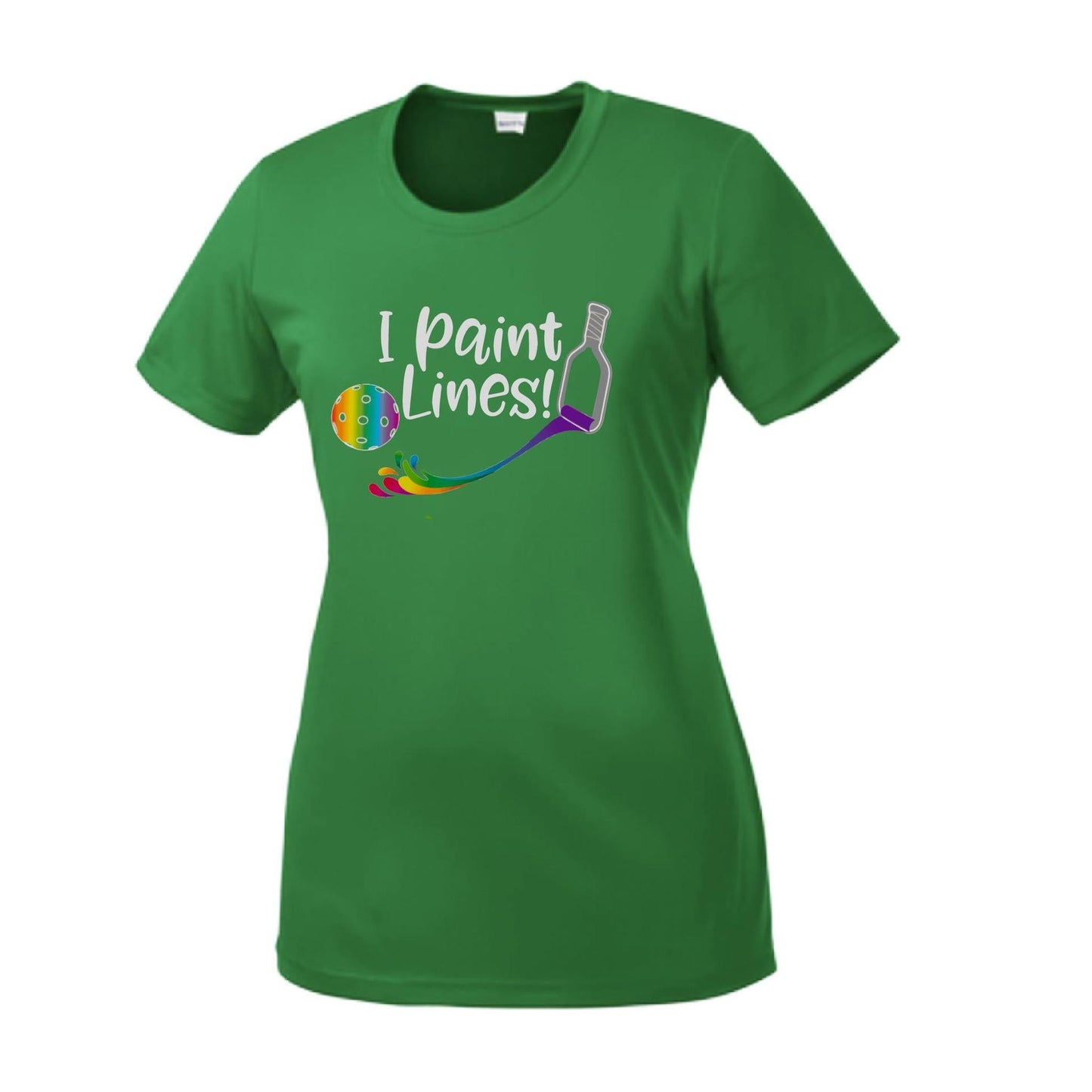 I Paint Pickleball Lines | Women’s Short Sleeve Crewneck Pickleball Performance T-Shirts | 100% Polyester