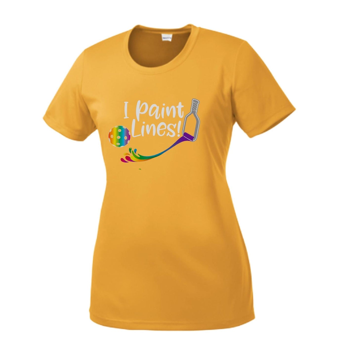 I Paint Pickleball Lines | Women’s Short Sleeve Crewneck Pickleball Performance T-Shirts | 100% Polyester