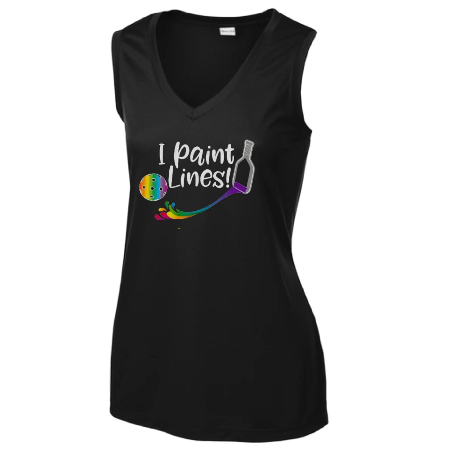 I Paint Pickleball Lines | Women’s Sleeveless Athletic Performance T-Shirt | 100% Polyester