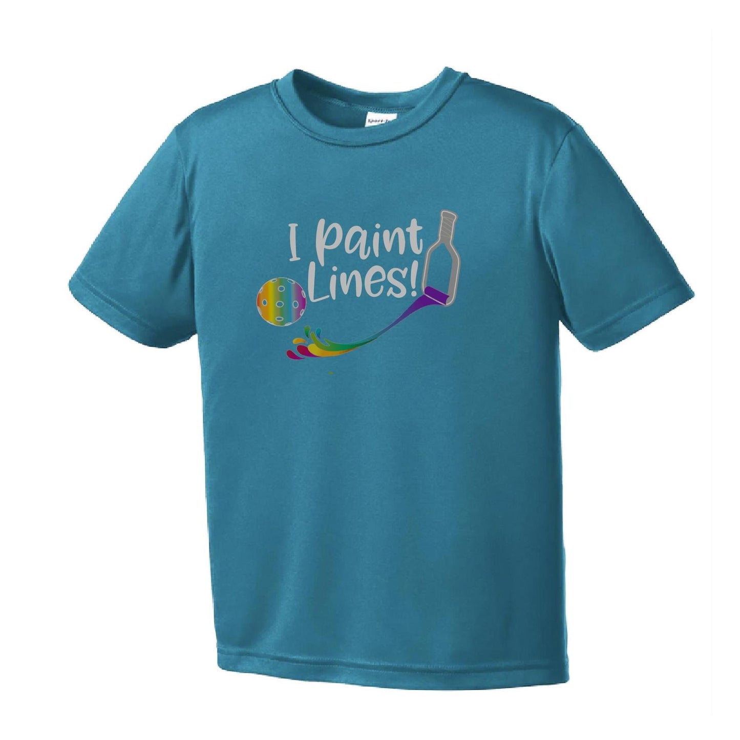 I Paint Pickleball Lines | Youth Short Sleeve Pickleball Performance T-Shirts | 100% Polyester