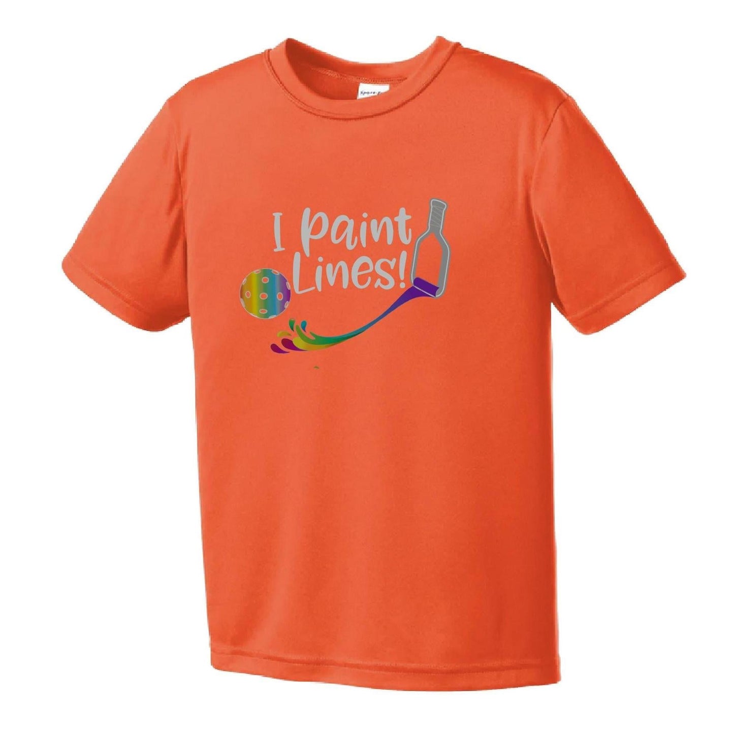 I Paint Pickleball Lines | Youth Short Sleeve Pickleball Performance T-Shirts | 100% Polyester