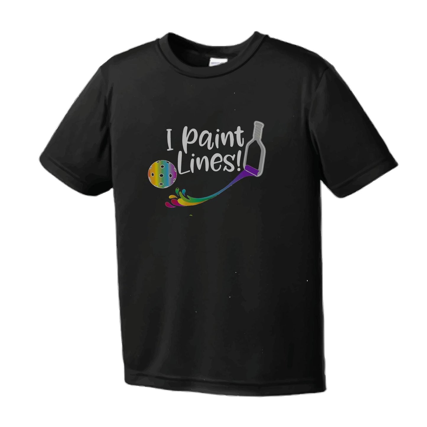 I Paint Pickleball Lines | Youth Short Sleeve Pickleball Performance T-Shirts | 100% Polyester
