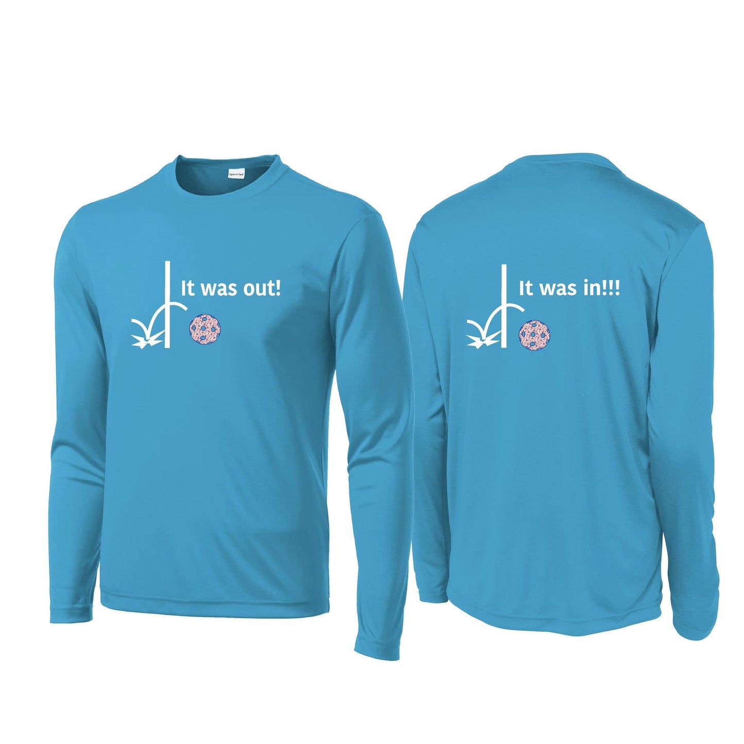 It Was Out! It Was In! (Pickleballs Patriotic Stars) | Men's 1/4 Zip Long Sleeve Pullover Athletic Performance Shirt | 100% Polyester