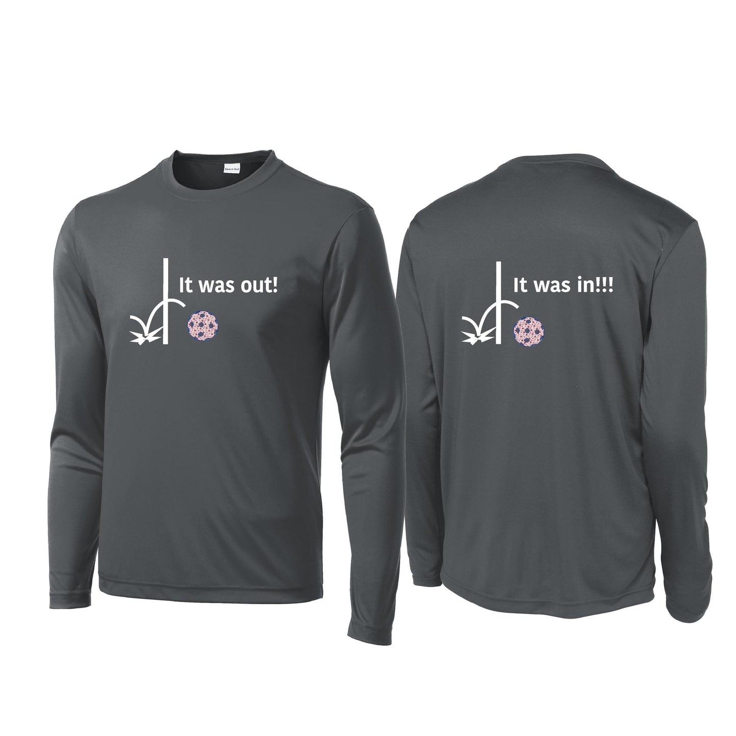 It Was Out! It Was In! (Pickleballs Patriotic Stars) | Men's 1/4 Zip Long Sleeve Pullover Athletic Performance Shirt | 100% Polyester
