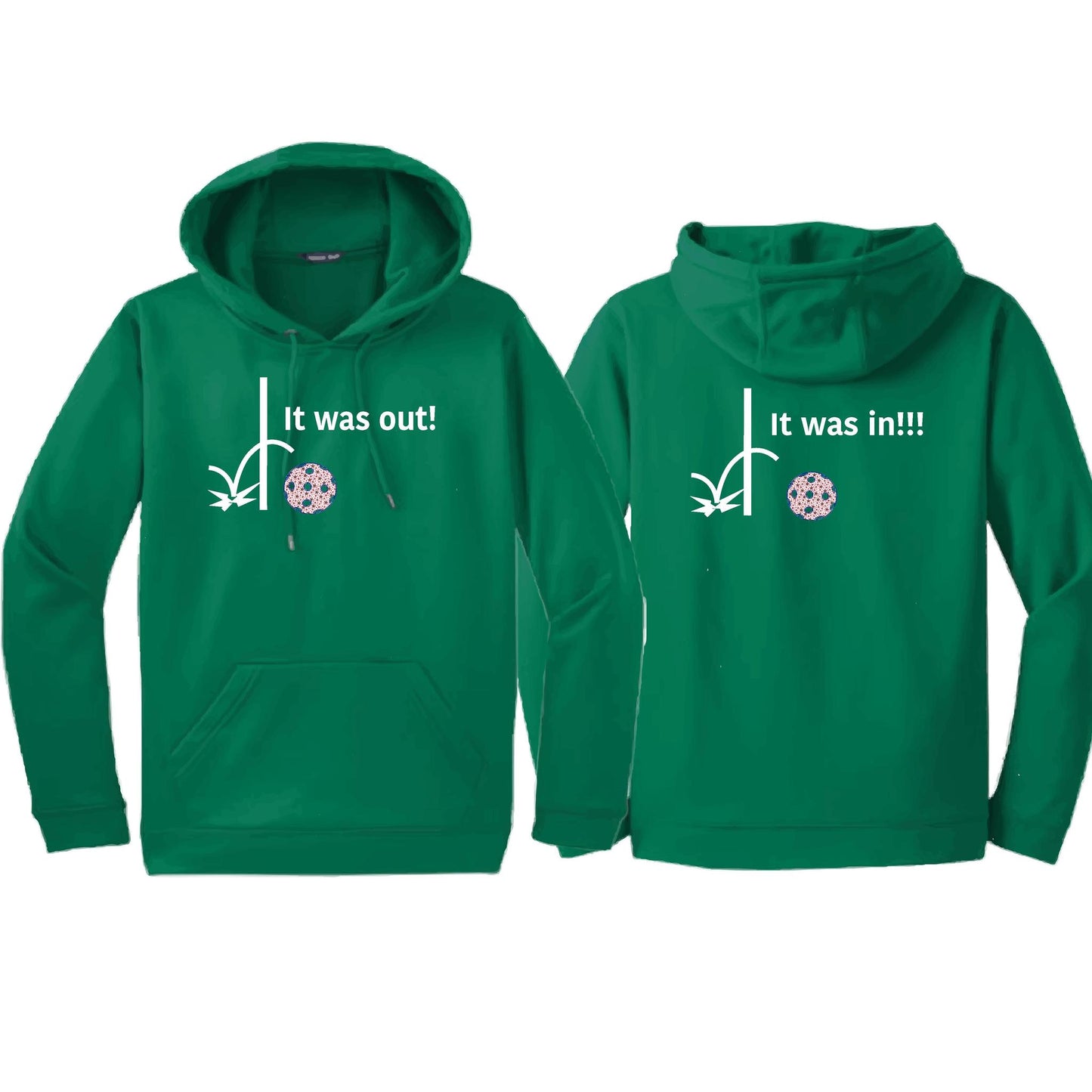 It Was Out! It Was In! (Pickleballs Patriotic Stars) | Unisex Hoodie Athletic Sweatshirt | 50% Cotton/50% Polyester