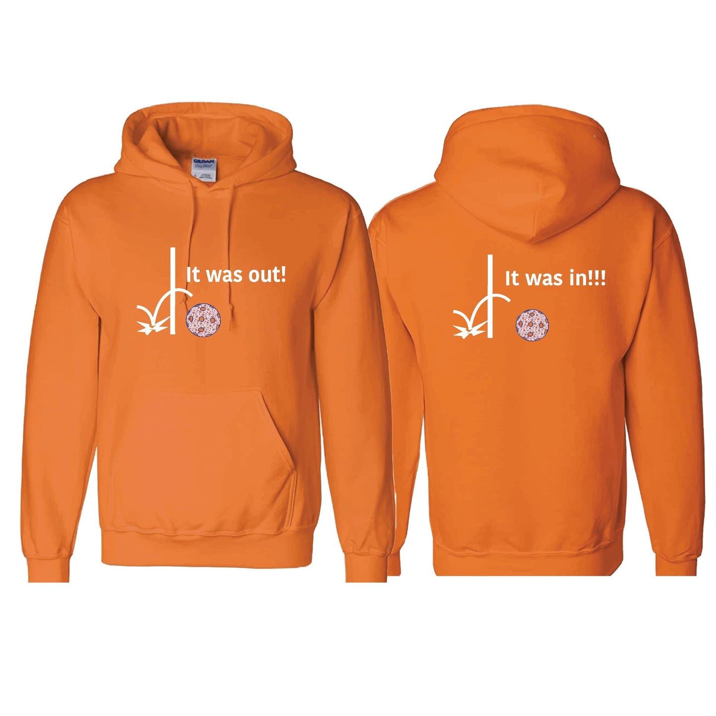 It Was Out! It Was In! (Pickleballs Patriotic Stars) | Unisex Hoodie Athletic Sweatshirt | 50% Cotton/50% Polyester