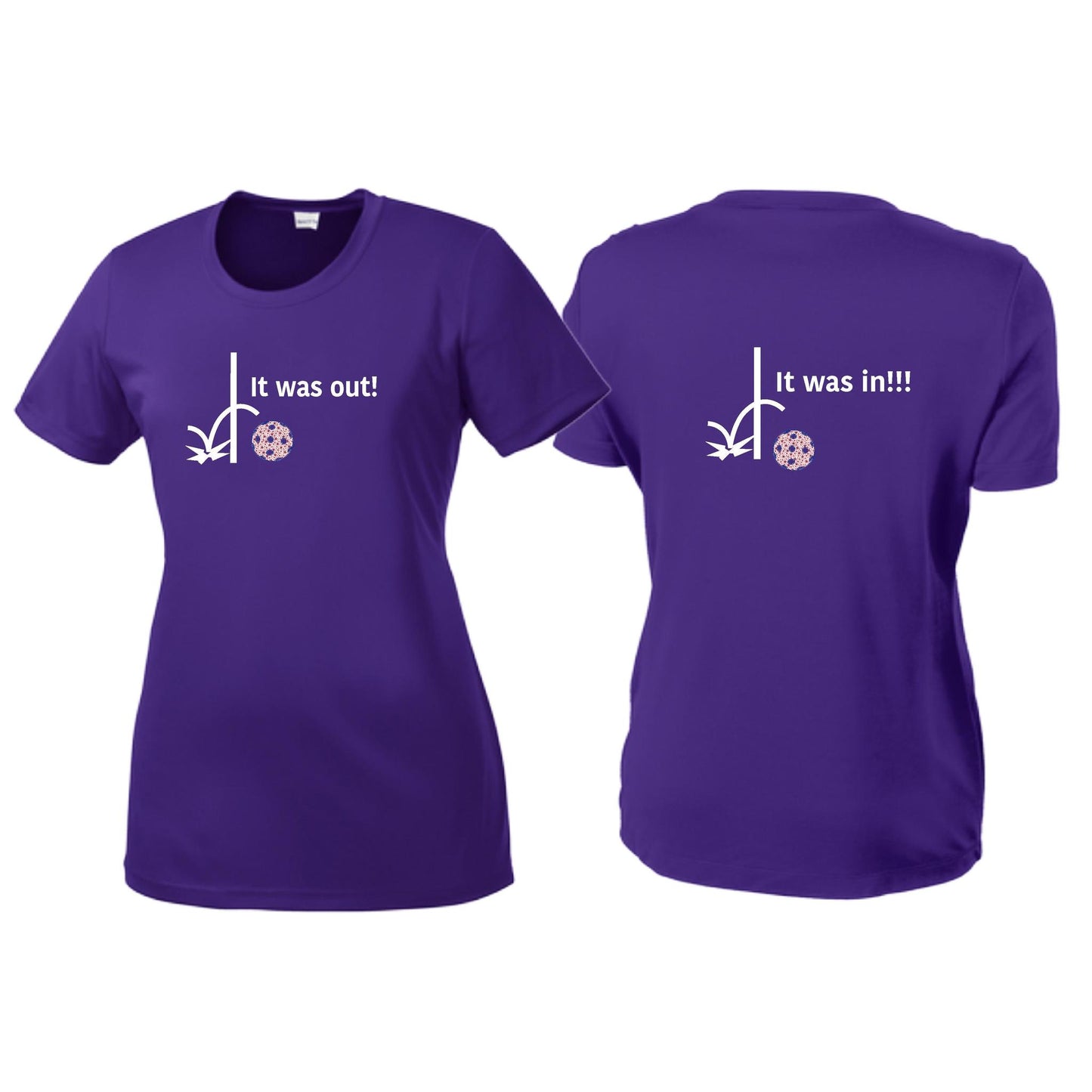 It Was Out! It Was In! (Pickleballs Patriotic Stars) | Women’s Short Sleeve Crewneck Pickleball T-Shirts | 100% Polyester