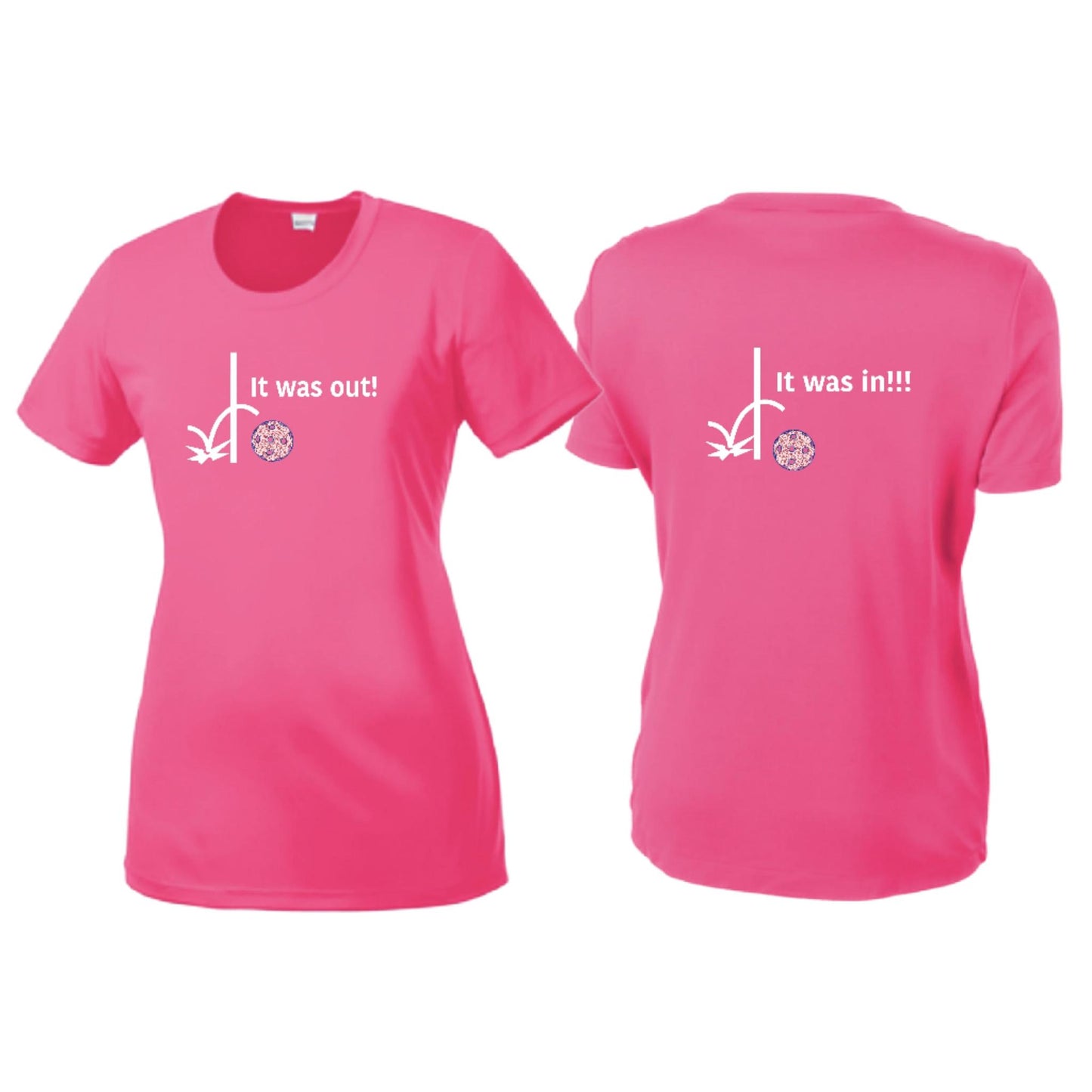 It Was Out! It Was In! (Pickleballs Patriotic Stars) | Women’s Short Sleeve Crewneck Pickleball T-Shirts | 100% Polyester
