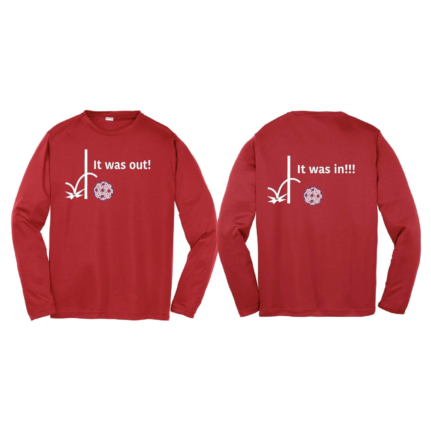 It Was Out! It Was In! (Pickleballs Patriotic Stars) | Youth Long Sleeve Pickleball T-Shirts | 100% Polyester