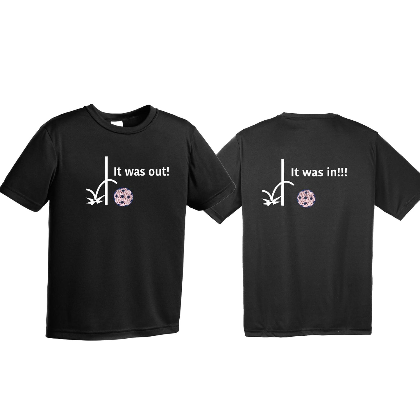 It Was Out! It Was In! (Pickleballs Patriotic Stars) | Youth Short Sleeve Pickleball T-Shirts | 100% Polyester