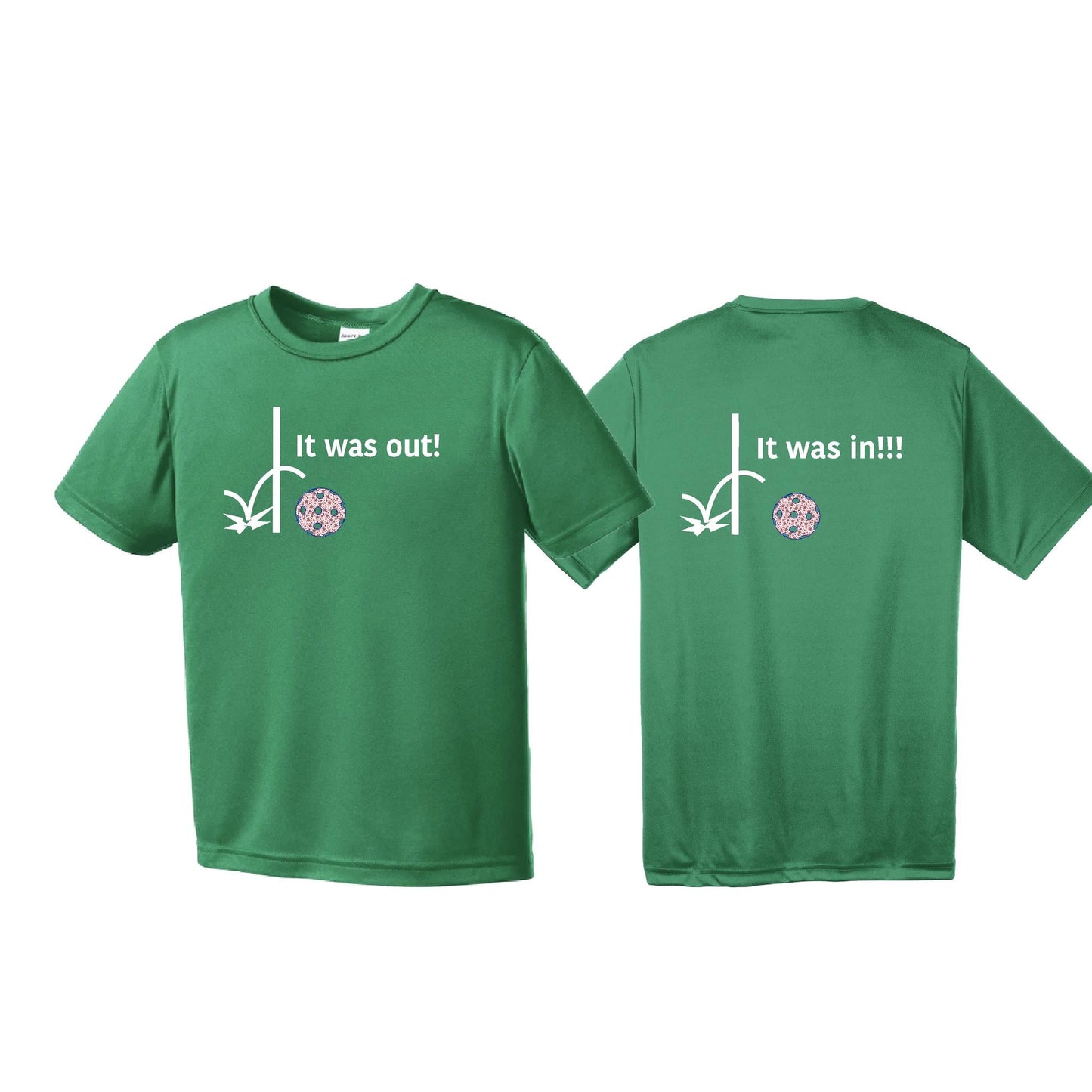 It Was Out! It Was In! (Pickleballs Patriotic Stars) | Youth Short Sleeve Pickleball T-Shirts | 100% Polyester