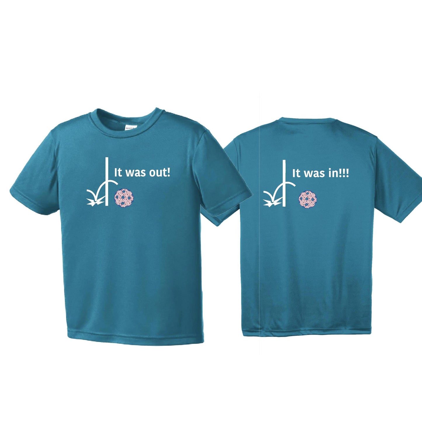 It Was Out! It Was In! (Pickleballs Patriotic Stars) | Youth Short Sleeve Pickleball T-Shirts | 100% Polyester
