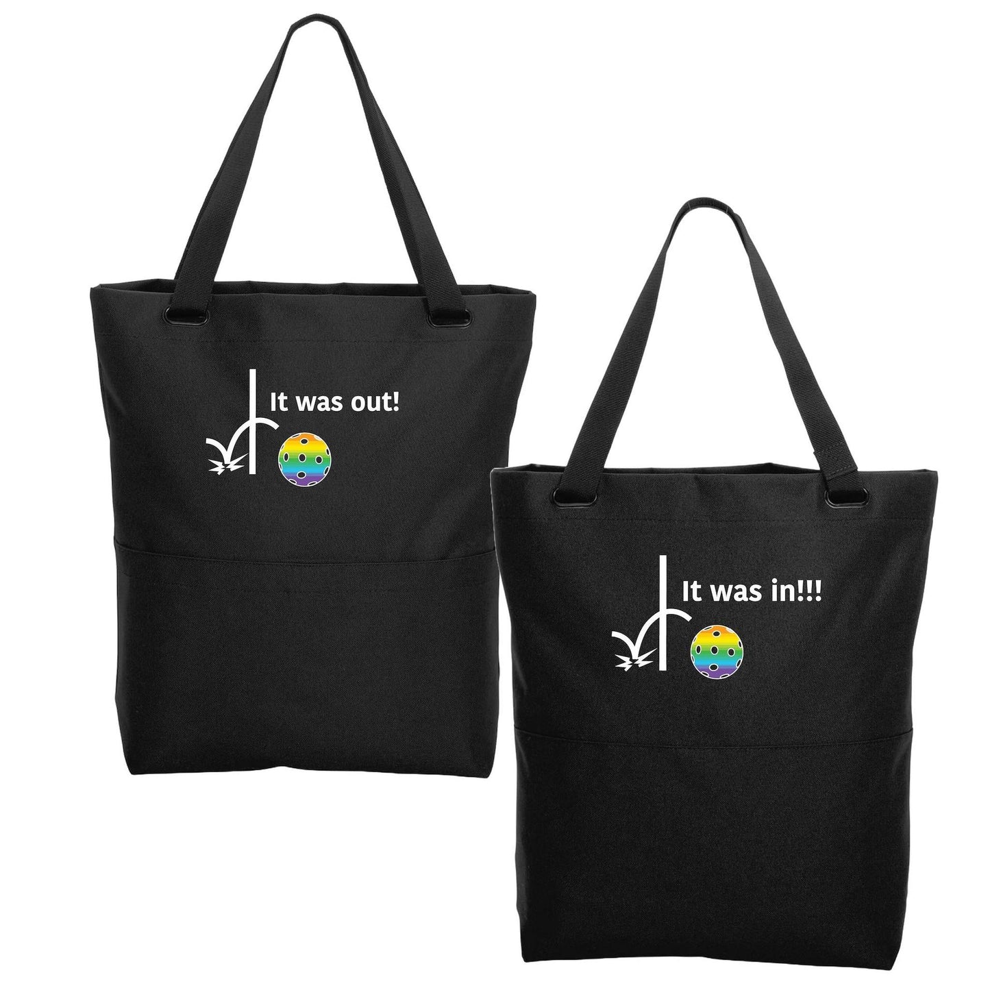 It was out! It was in!!! | Pickleball Sports Convertible Tote Bag | Medium Size Court Tote Bag