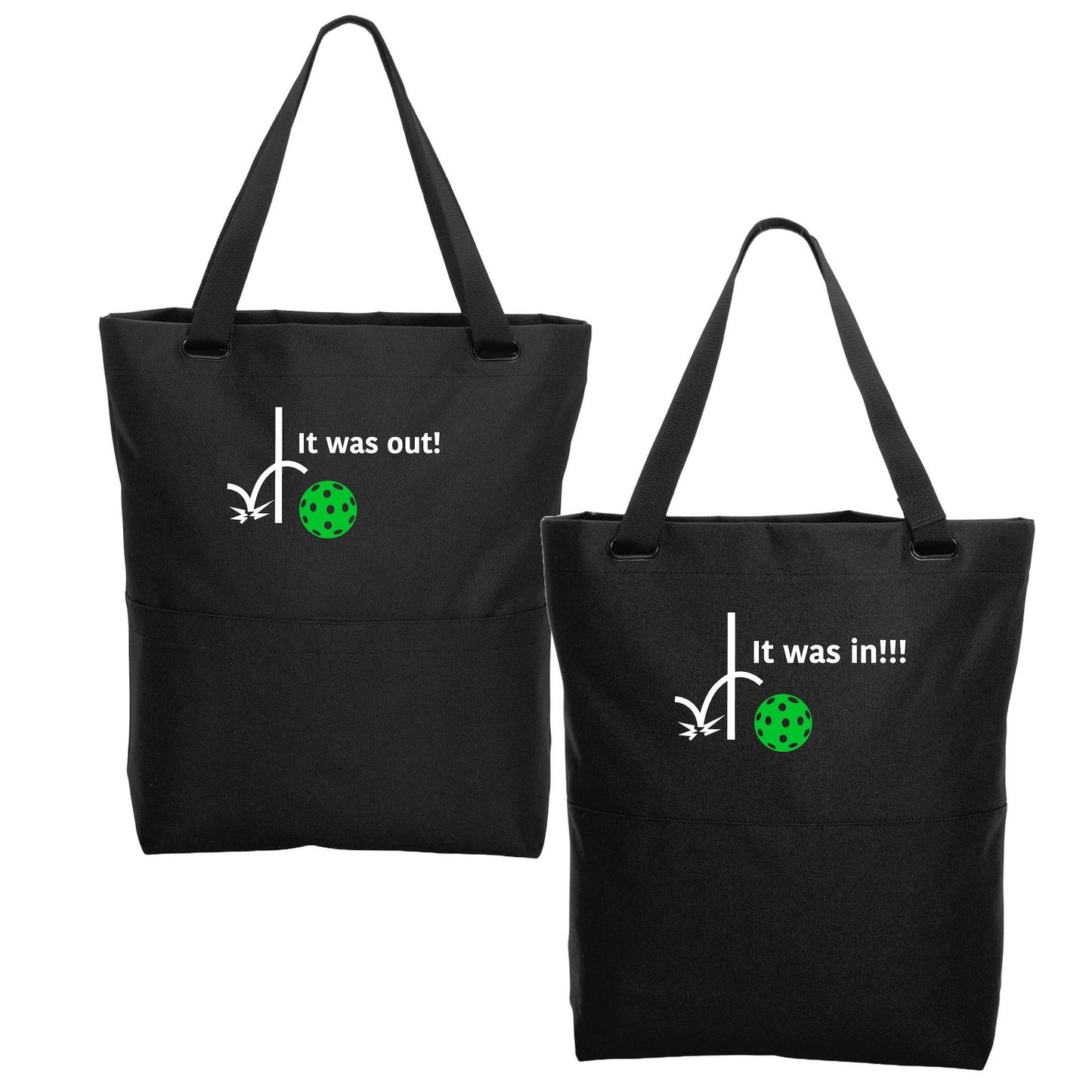 It was out! It was in!!! | Pickleball Sports Convertible Tote Bag | Medium Size Court Tote Bag