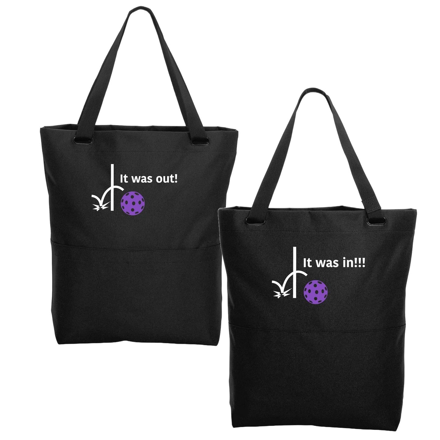 It was out! It was in!!! | Pickleball Sports Convertible Tote Bag | Medium Size Court Tote Bag