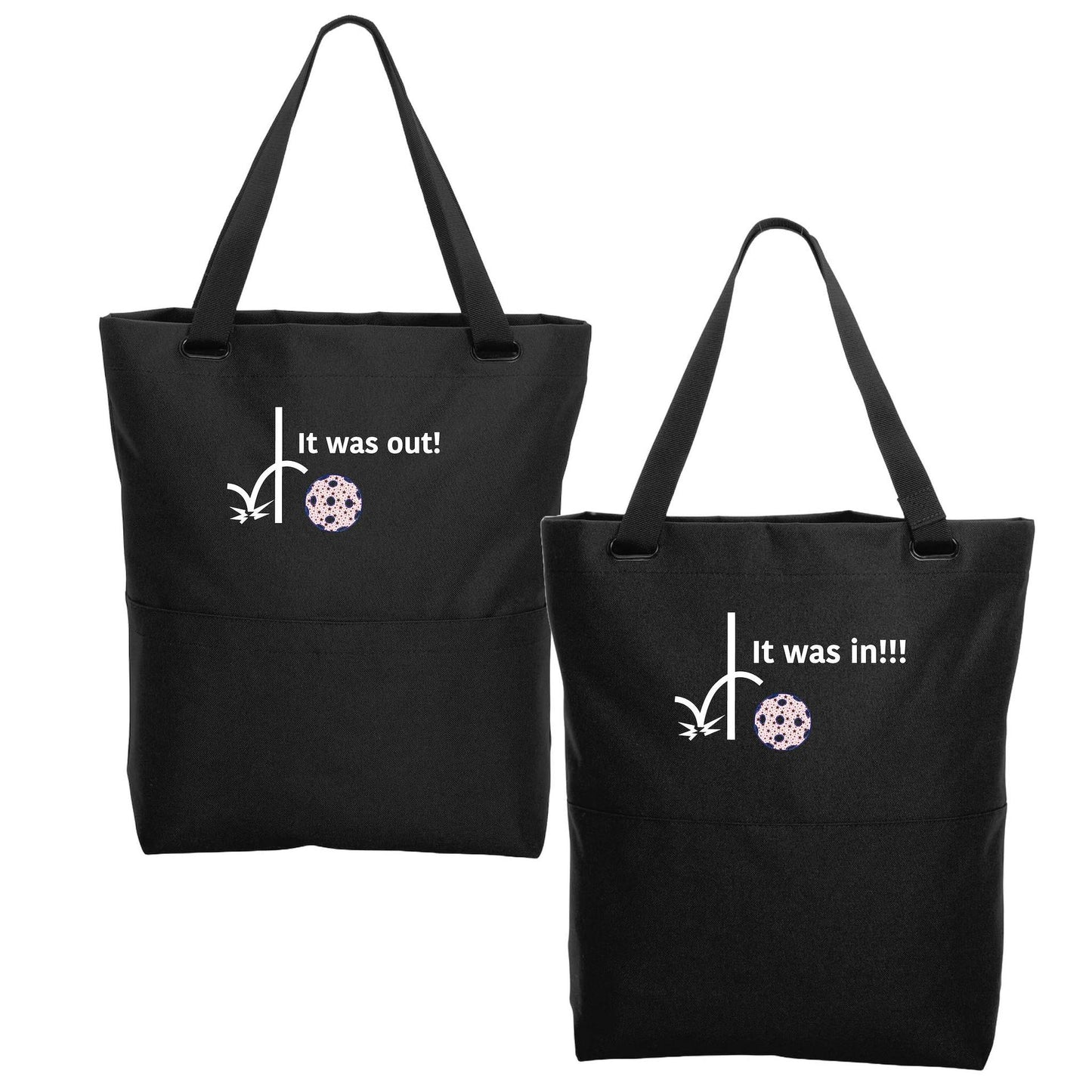 It was out! It was in!!! | Pickleball Sports Convertible Tote Bag | Medium Size Court Tote Bag