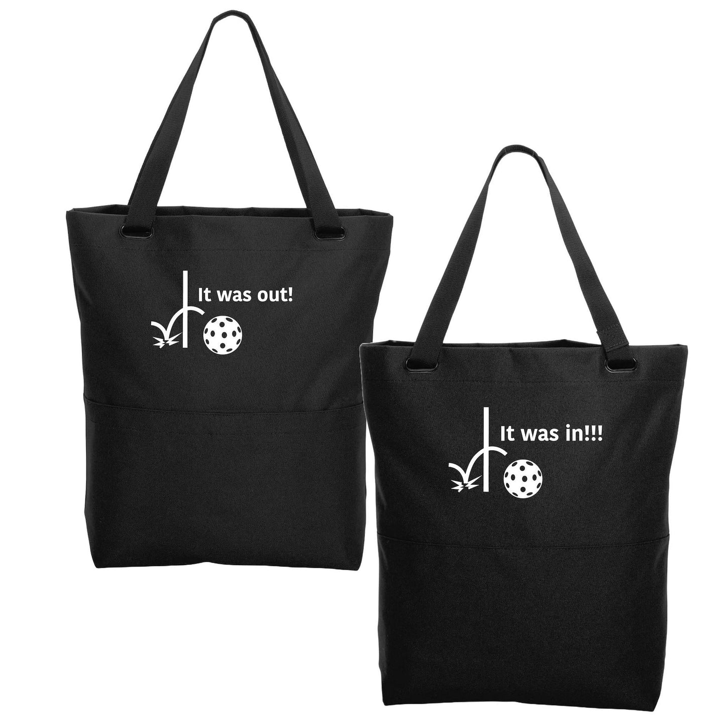 It was out! It was in!!! | Pickleball Sports Convertible Tote Bag | Medium Size Court Tote Bag