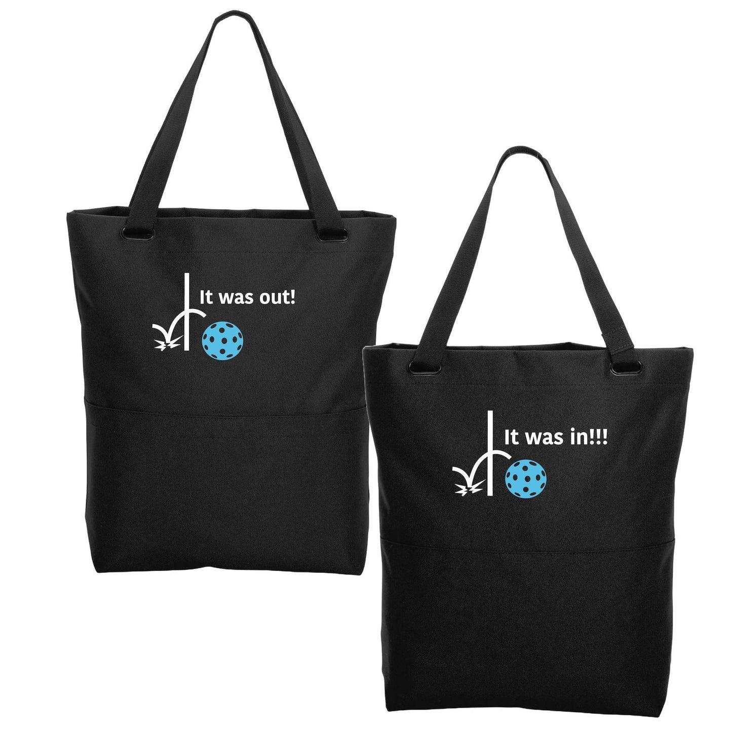 It was out! It was in!!! | Pickleball Sports Convertible Tote Bag | Medium Size Court Tote Bag