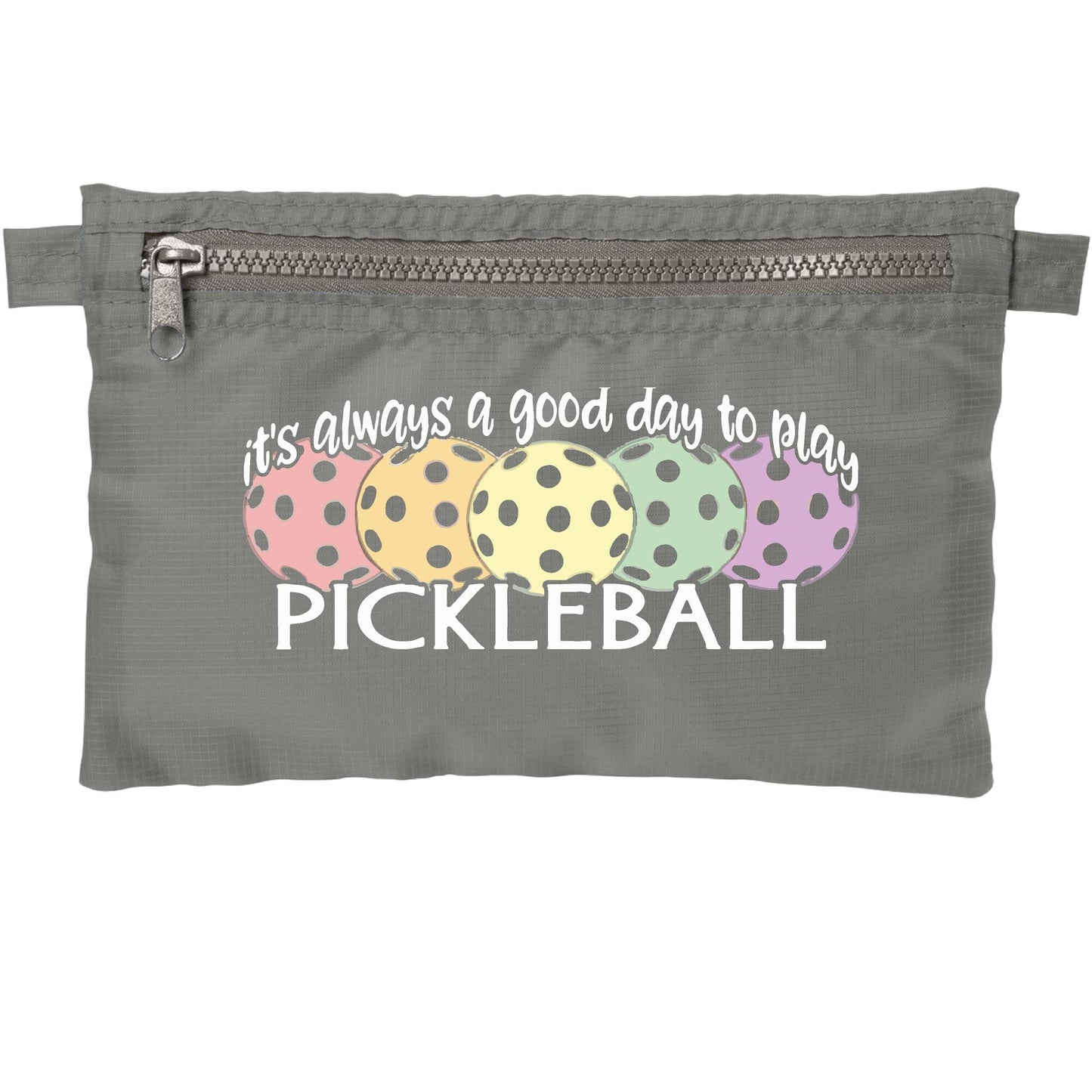 It's Always a Good Day to Play Pickleball | Pickleball Cosmetic Stash Pouch Bag | Small Size Court Stash Bag