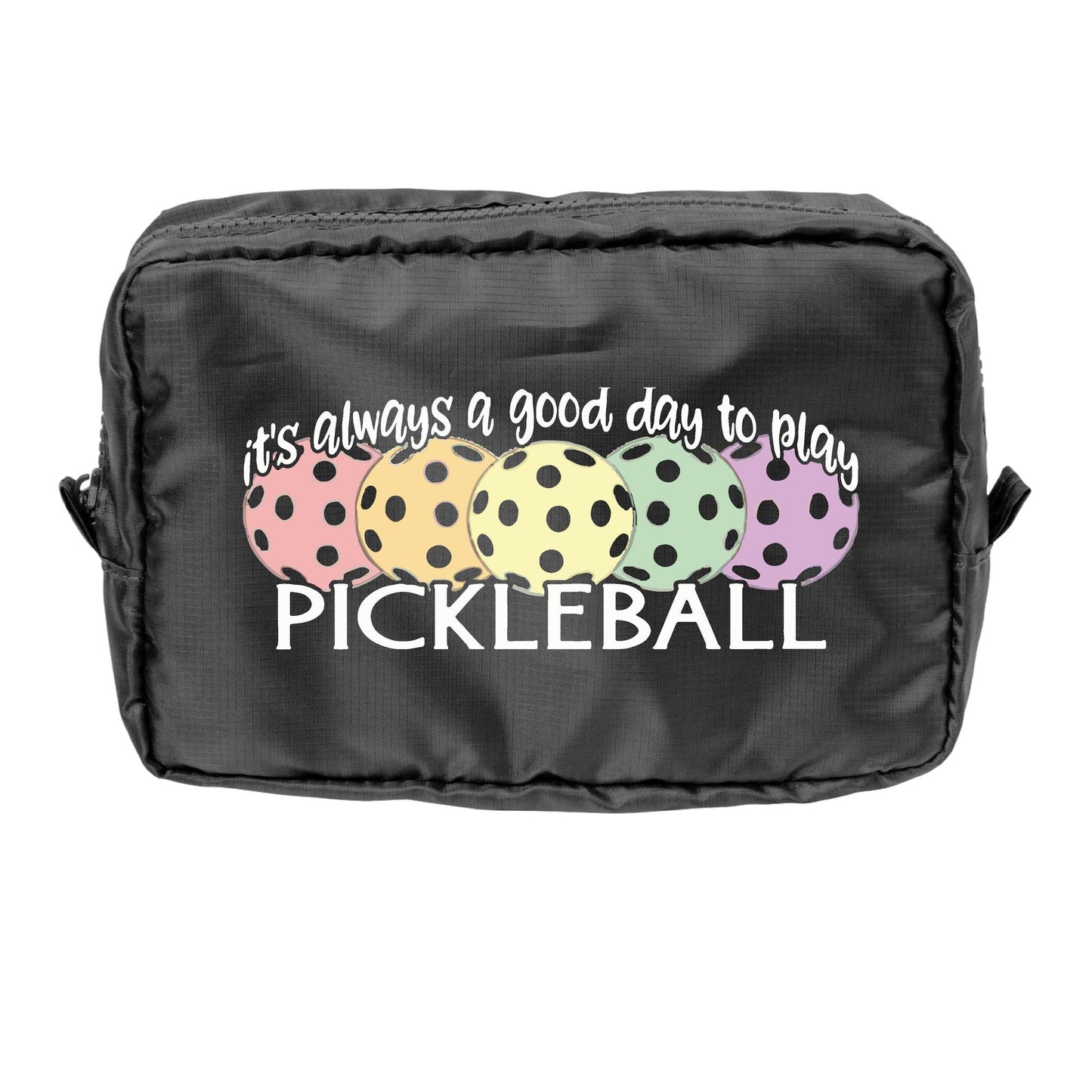 It's Always a Good Day to Play Pickleball | Pickleball Dimensional Cosmetic Pouch Bag | Small Size Court Dimensional Bag