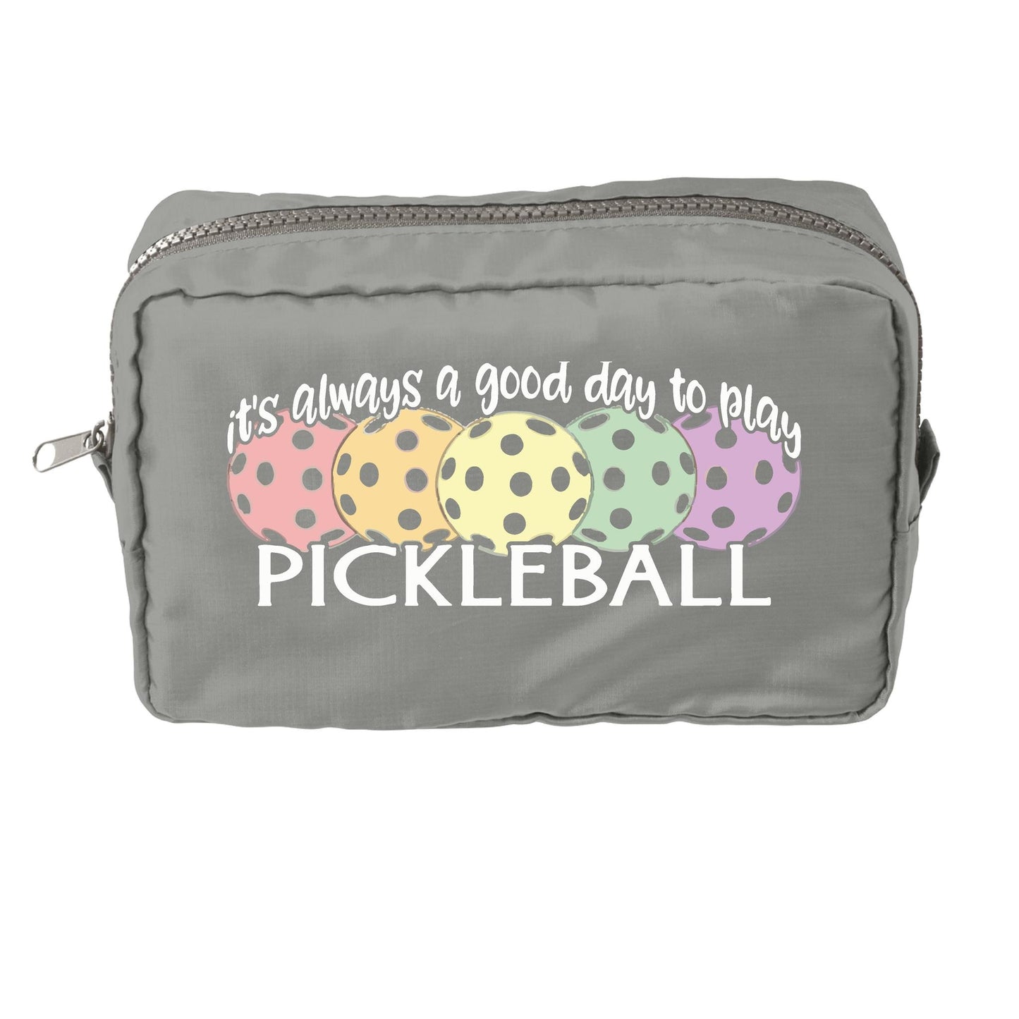 It's Always a Good Day to Play Pickleball | Pickleball Dimensional Cosmetic Pouch Bag | Small Size Court Dimensional Bag