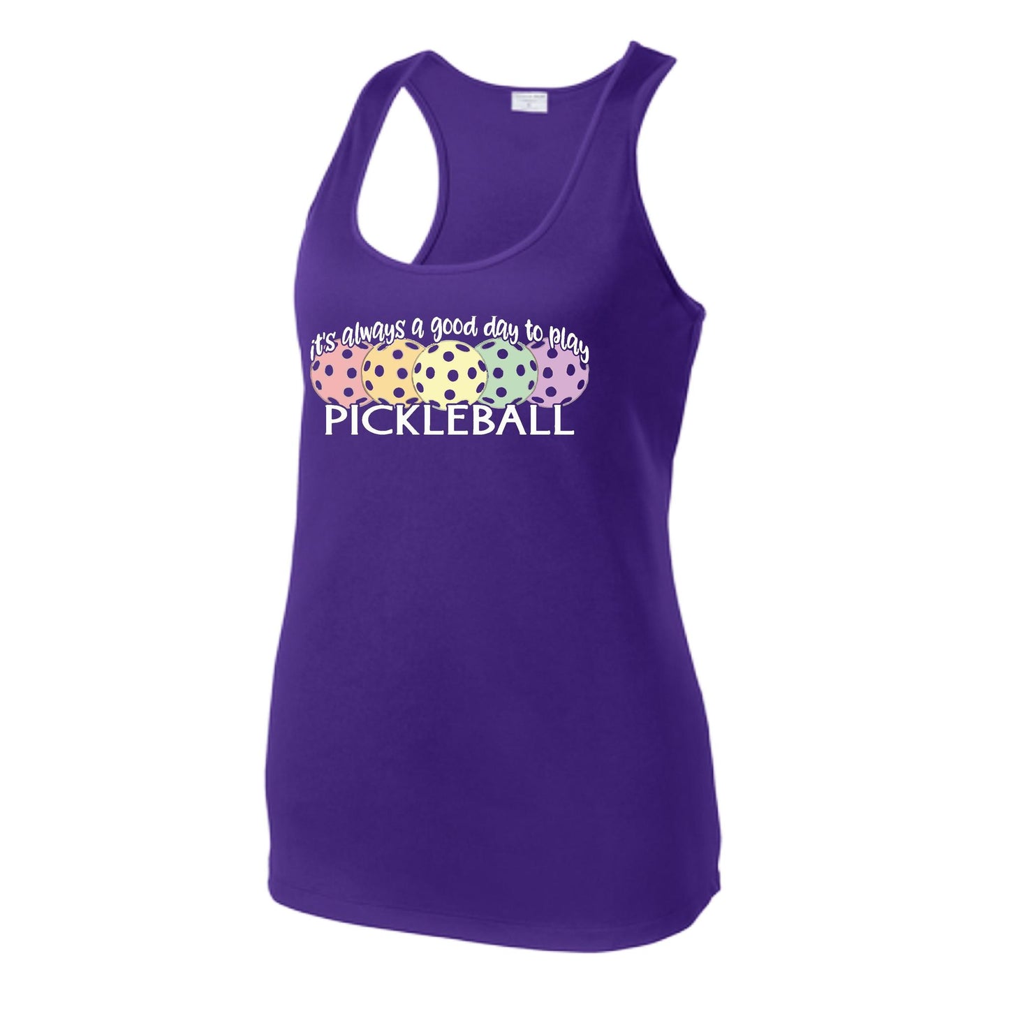 It's Always a Good Day to Play Pickleball | Women's Racerback Pickleball Tank | 100% Polyester