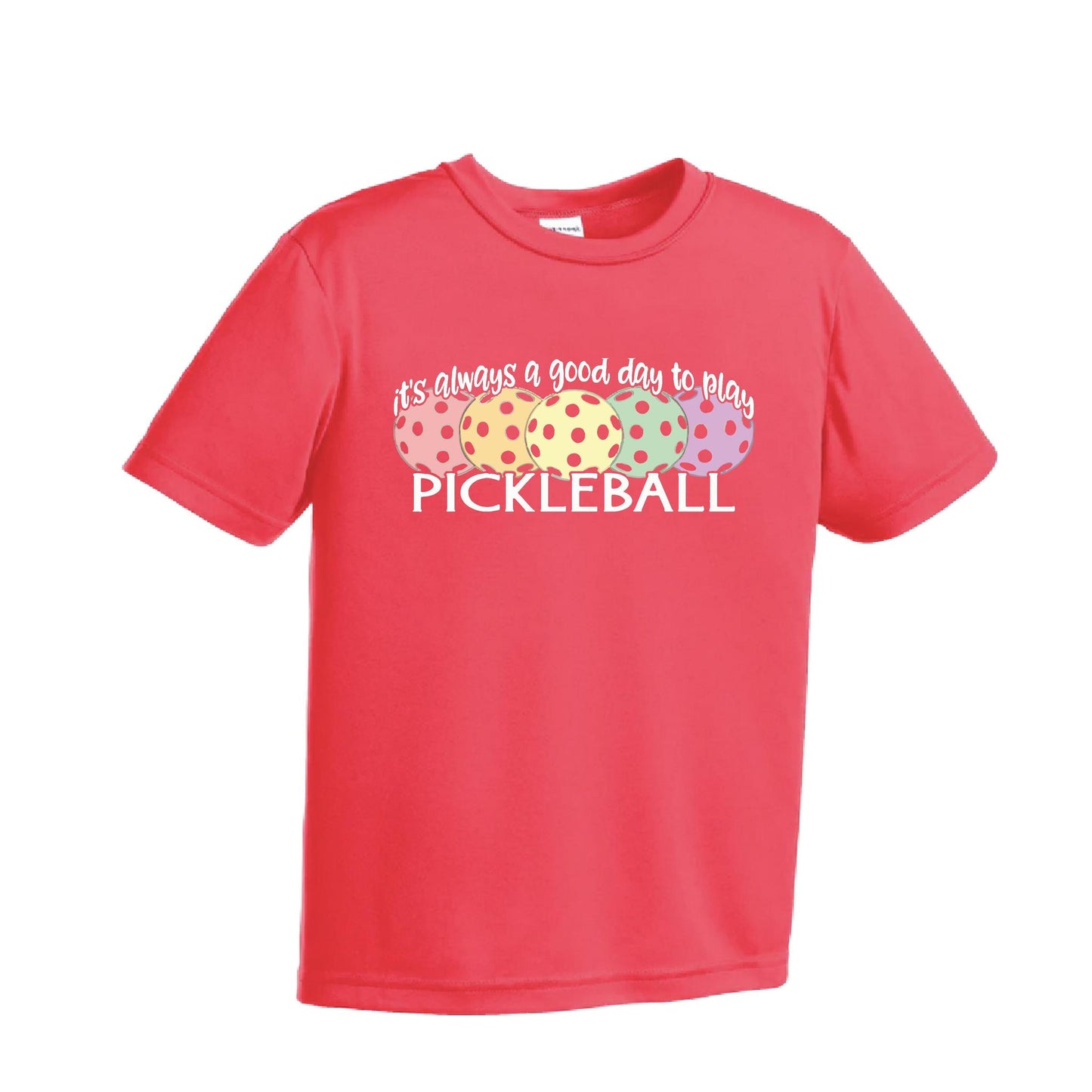 It's Always a Good Day to Play Pickleball | Youth Short Sleeve Pickleball T-Shirts | 100% Polyester