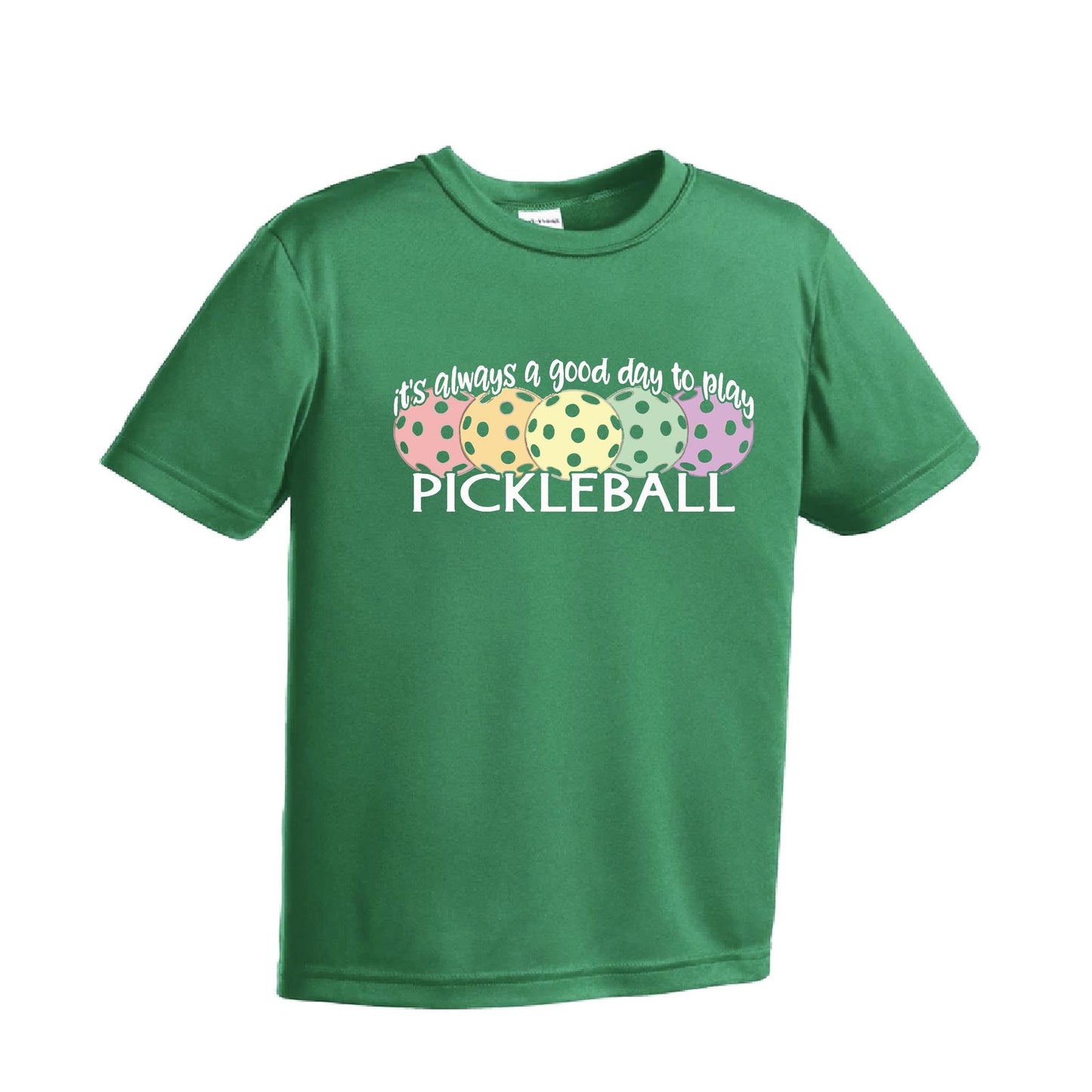 It's Always a Good Day to Play Pickleball | Youth Short Sleeve Pickleball T-Shirts | 100% Polyester