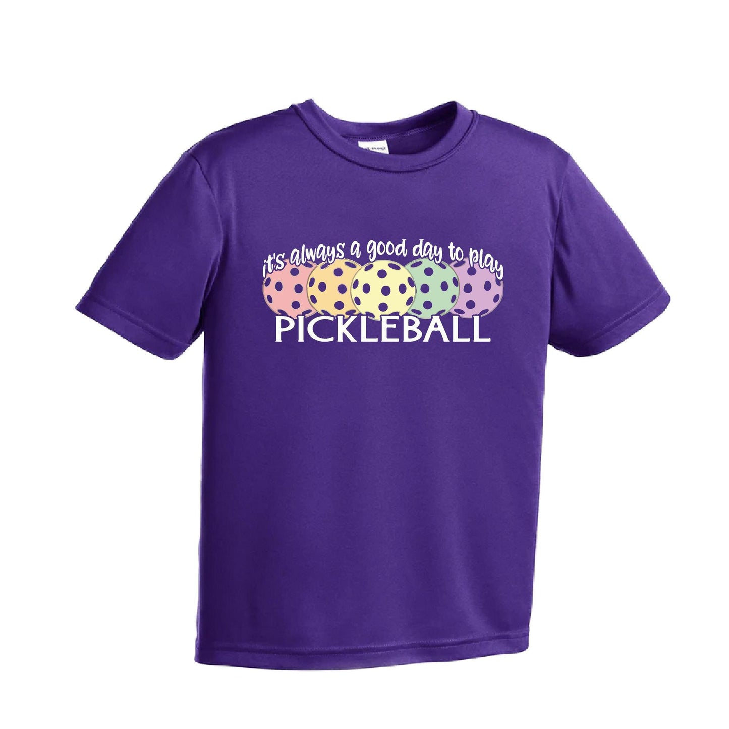It's Always a Good Day to Play Pickleball | Youth Short Sleeve Pickleball T-Shirts | 100% Polyester